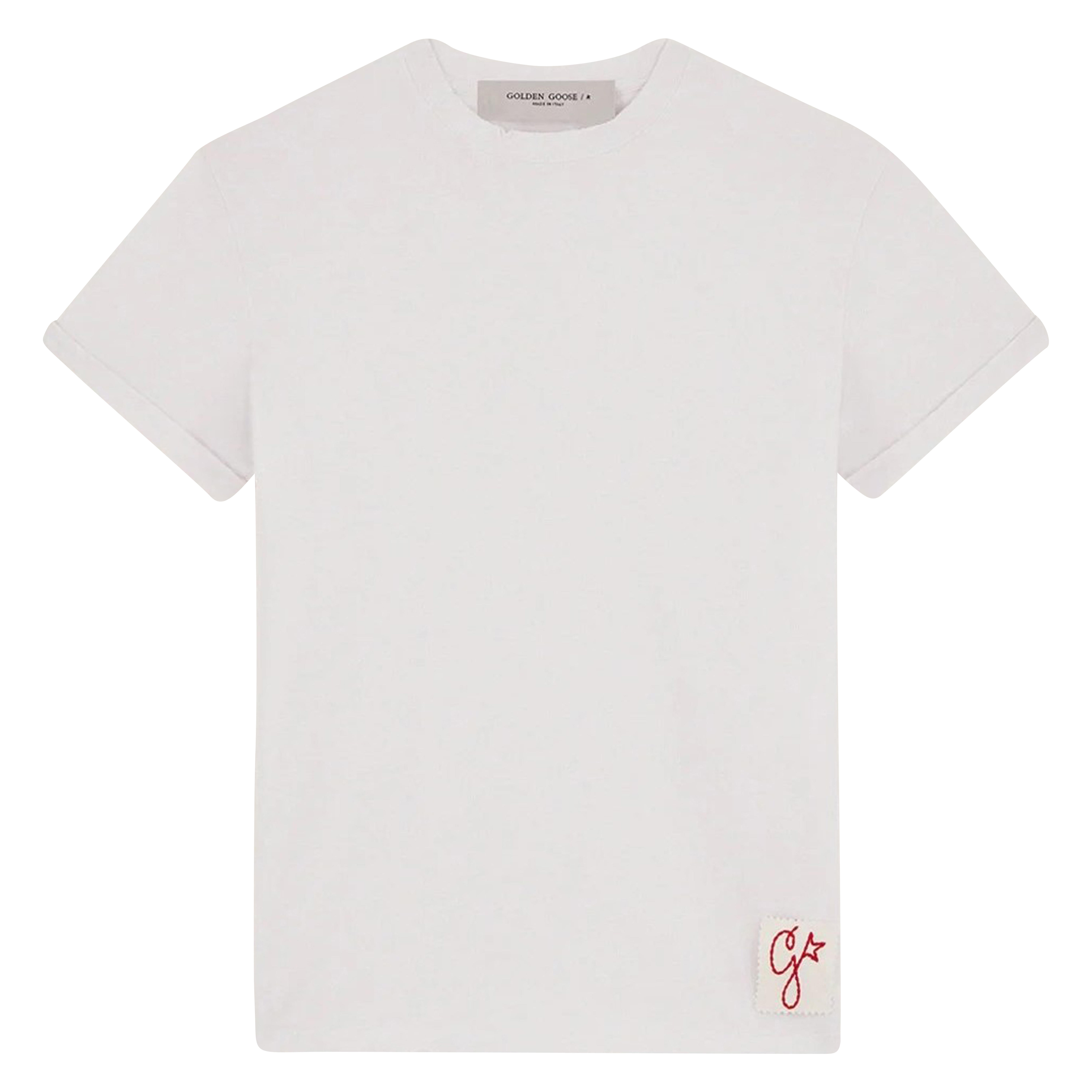 Golden Goose Slim T-Shirt Distressed in White L