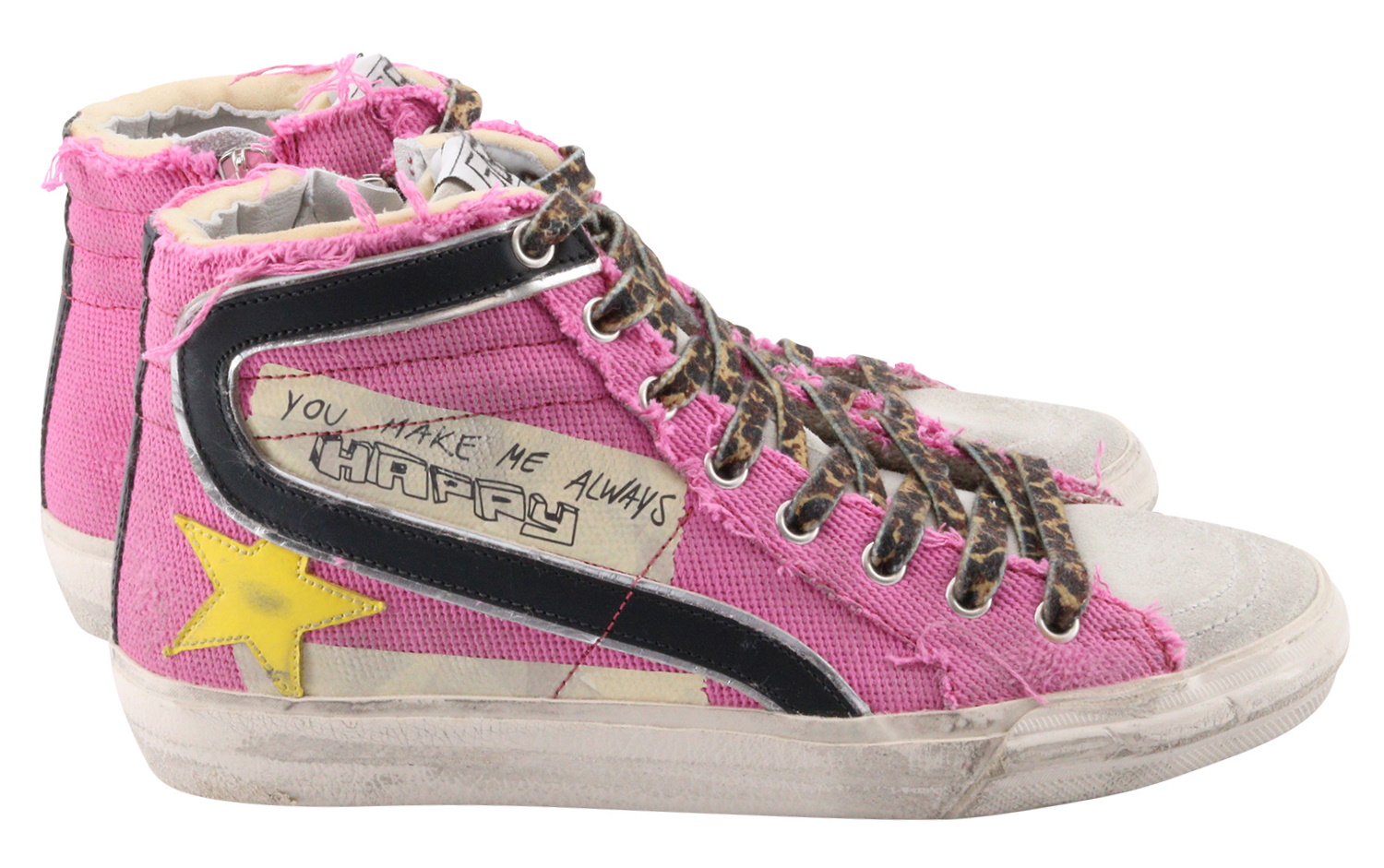 Golden Goose Sneaker Slide Neon Pink/Yellow Leather