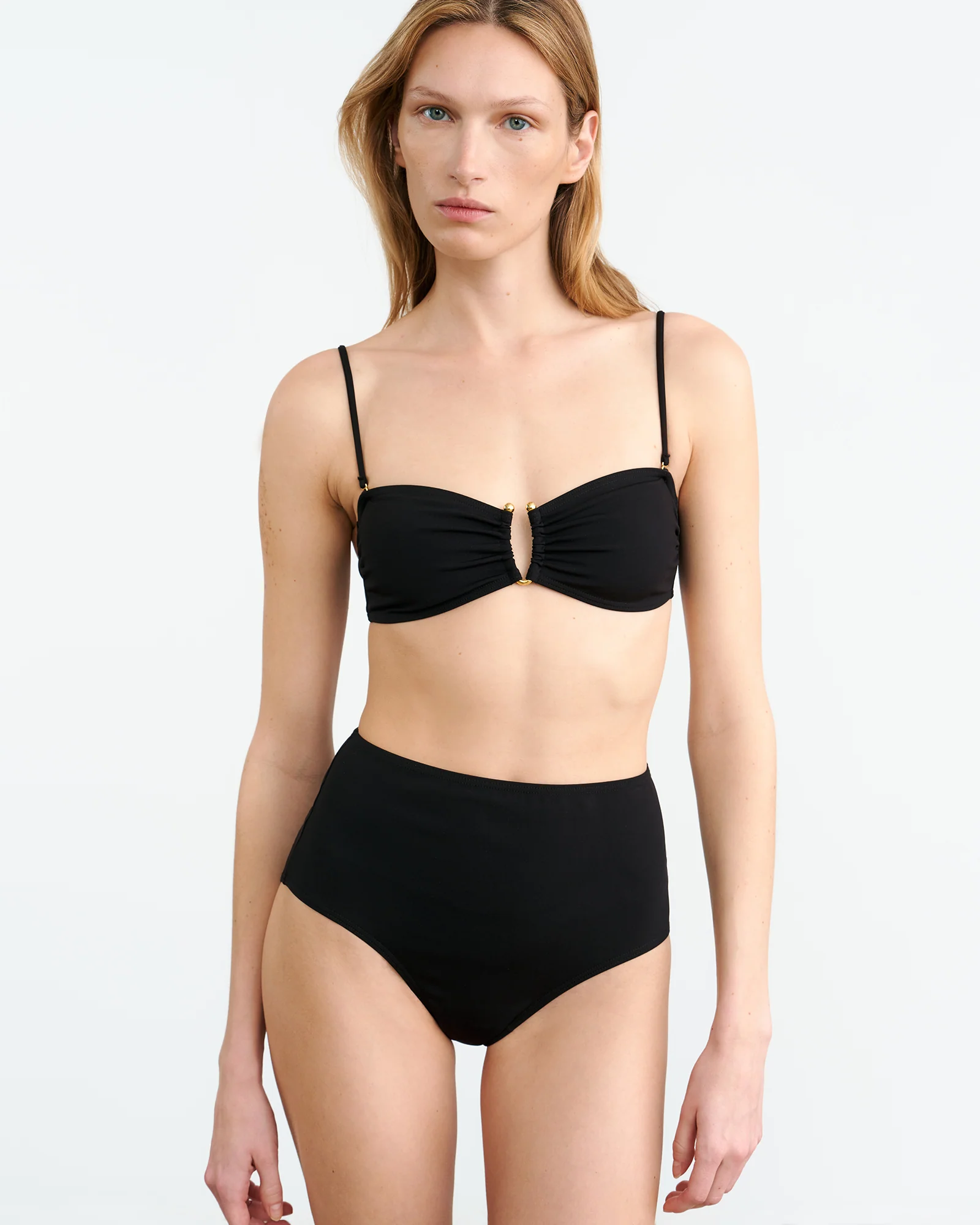 NILI LOTAN Bandeau Bikini Top in Black NILI LOTAN Bandeau Bikini Top in Black