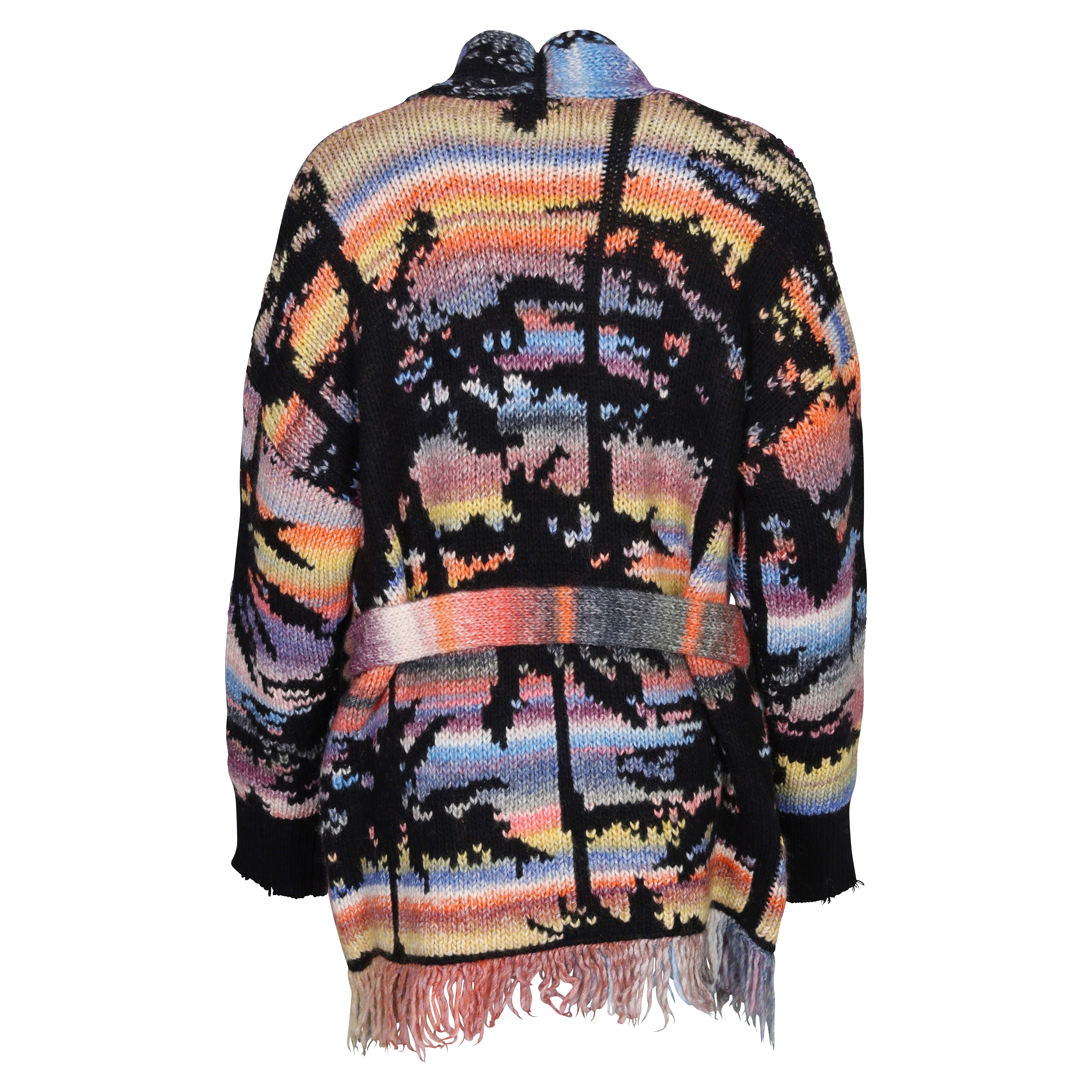 Laneus Knitted Multicolor Palm Cardigan