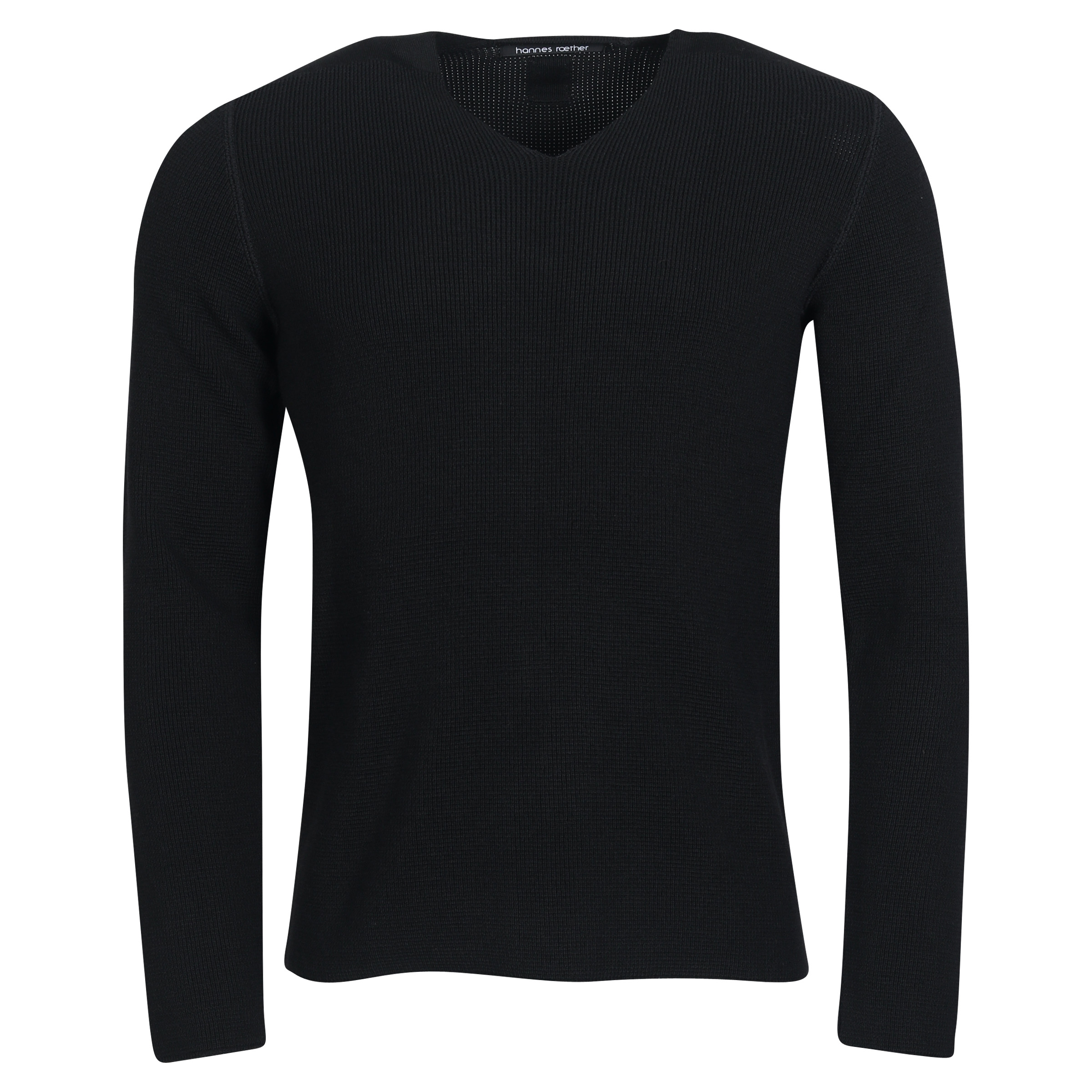 Hannes Roether Knit V-Neck Sweater in Black