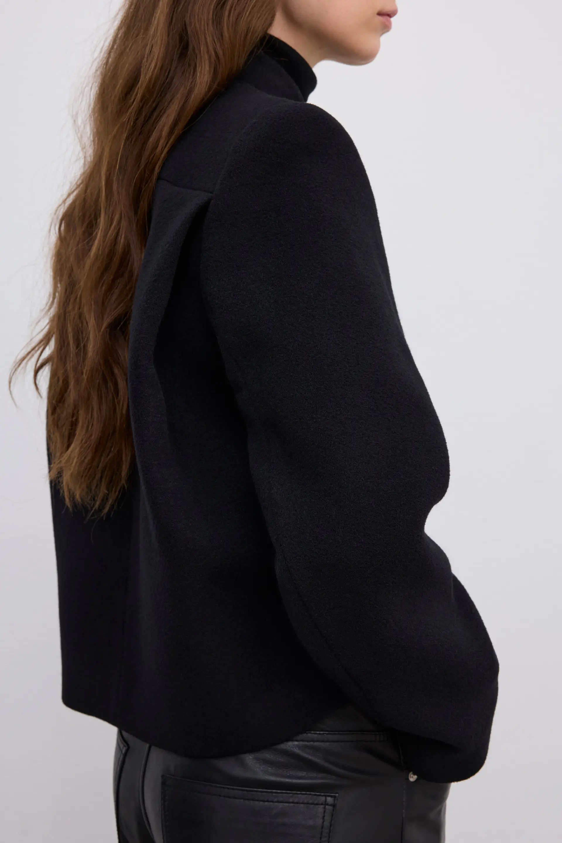 DAGMAR Short Curved Jacket in Black