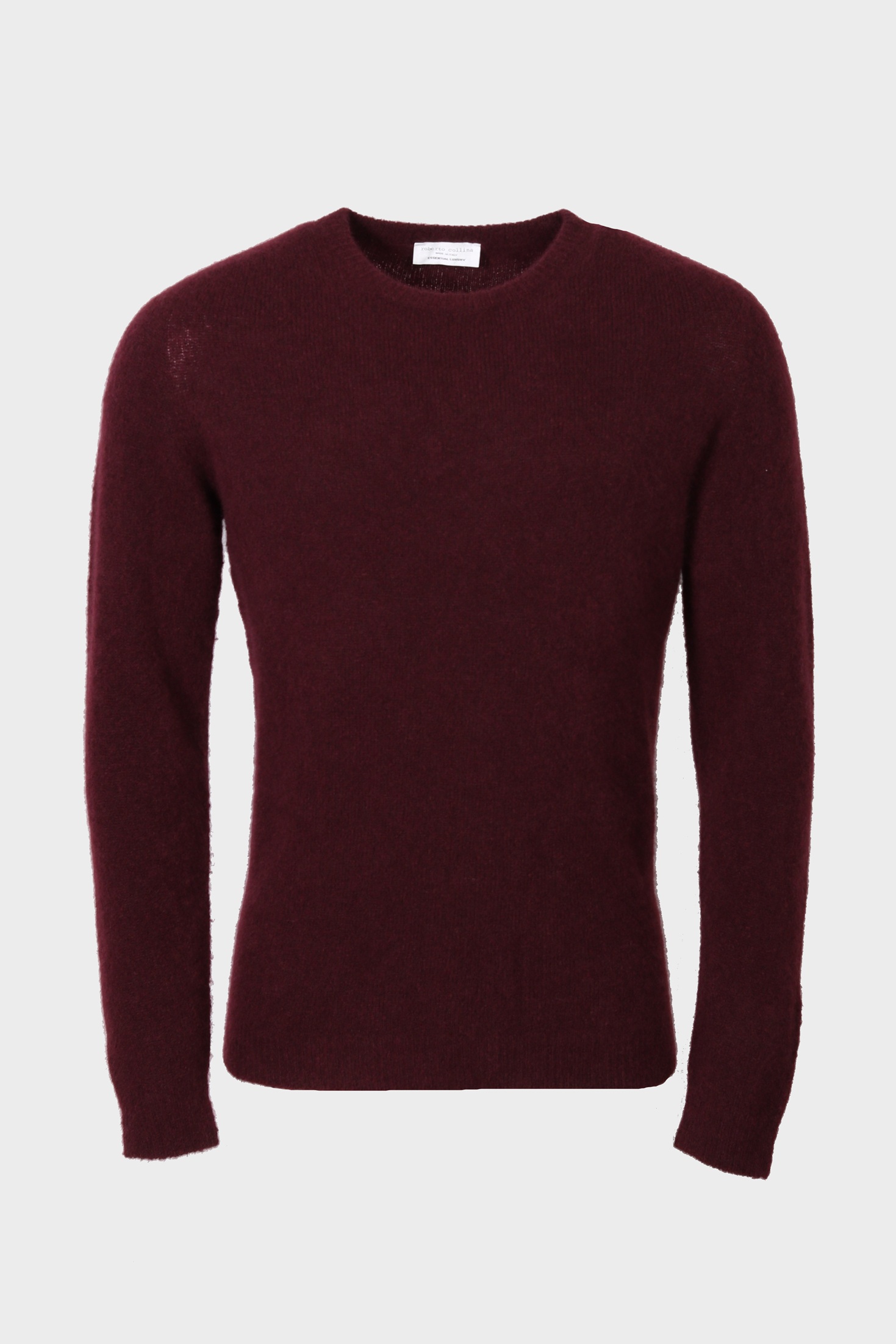 ROBERTO COLLINA Fluffy Cashmere Silk Sweater in Bordeaux
