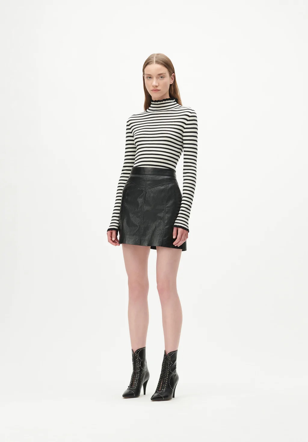 Lala Berlin Skyla Vegan Leather Skirt in Black
