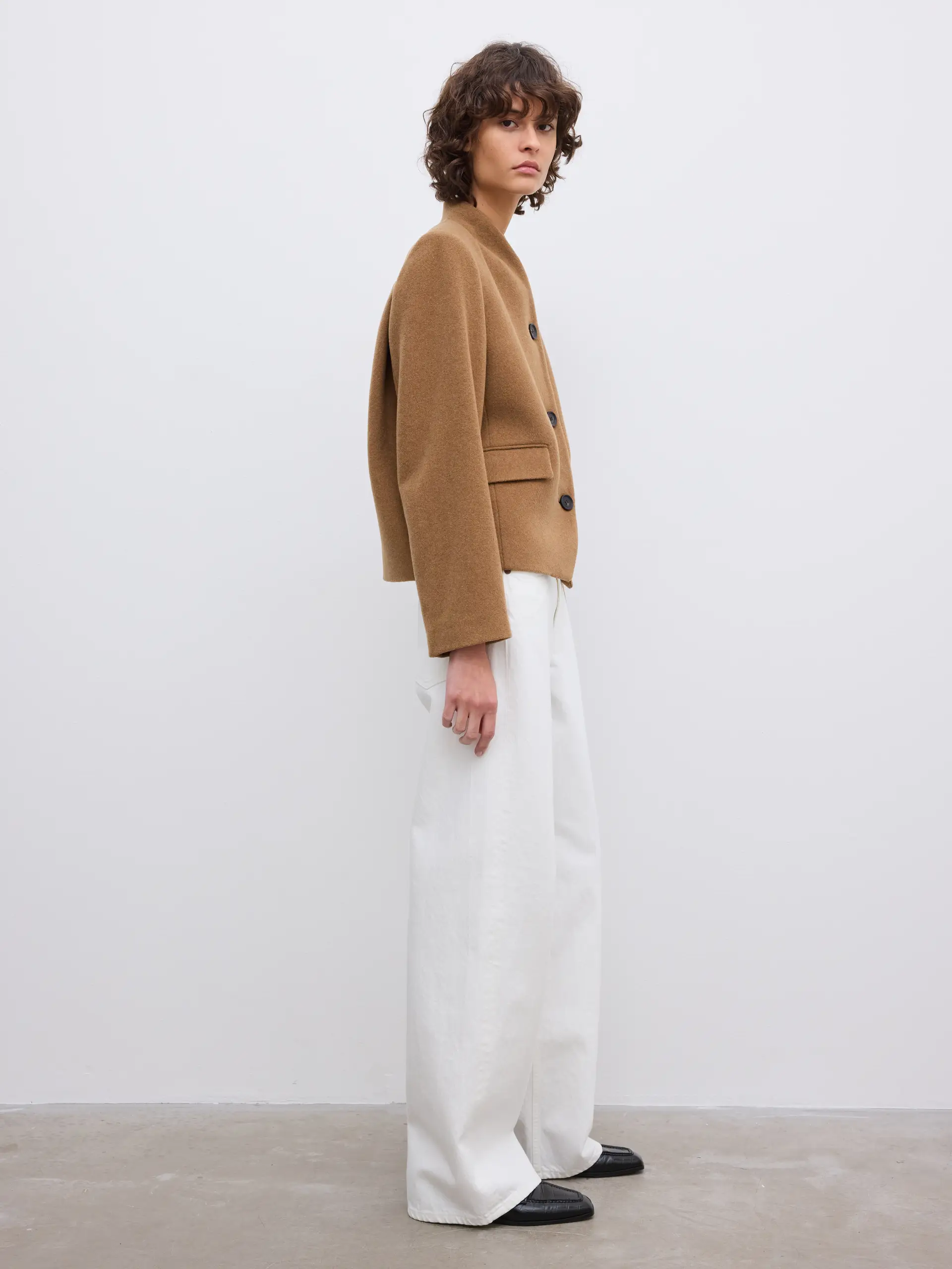 DAGMAR Short Curved Jacket in Camel
