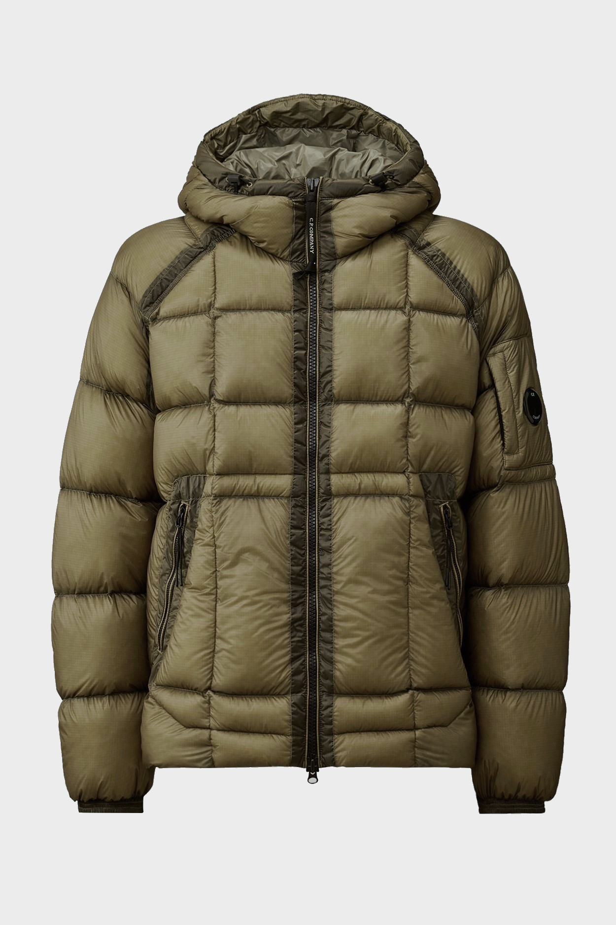 C.P. COMPANY D.D. Shell Hodded Down Jacket in Fallen Rock