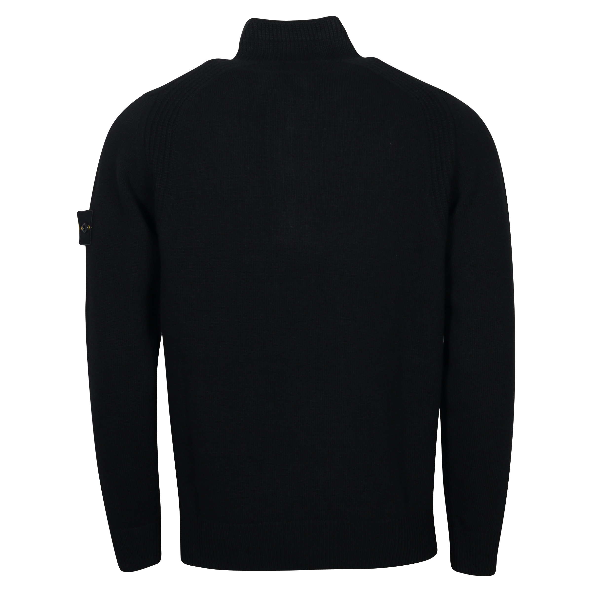 Stone Island Zip/Button Knit Troyer Black