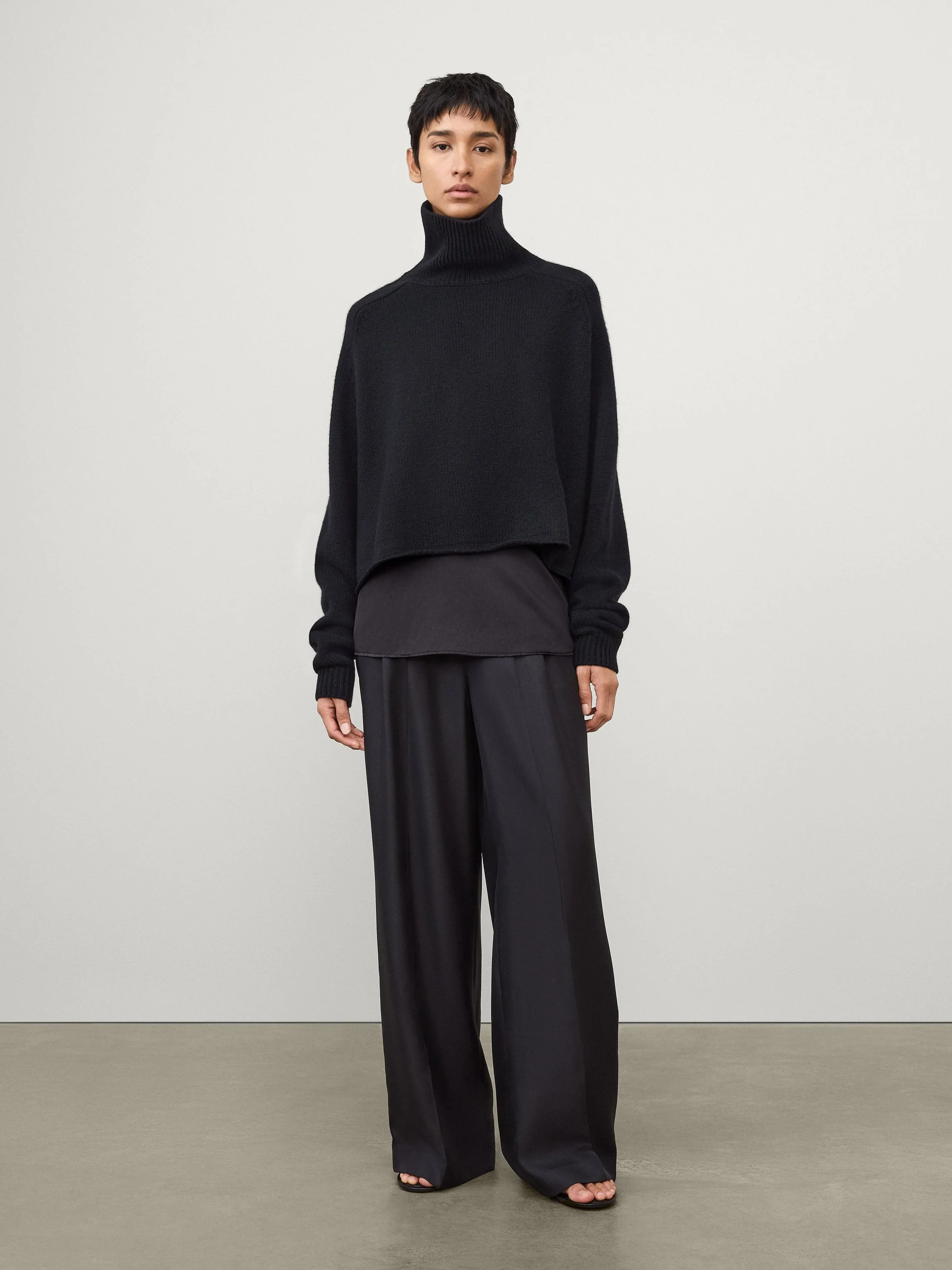 LISA YANG Cathie Cashmere Turtleneck in Black