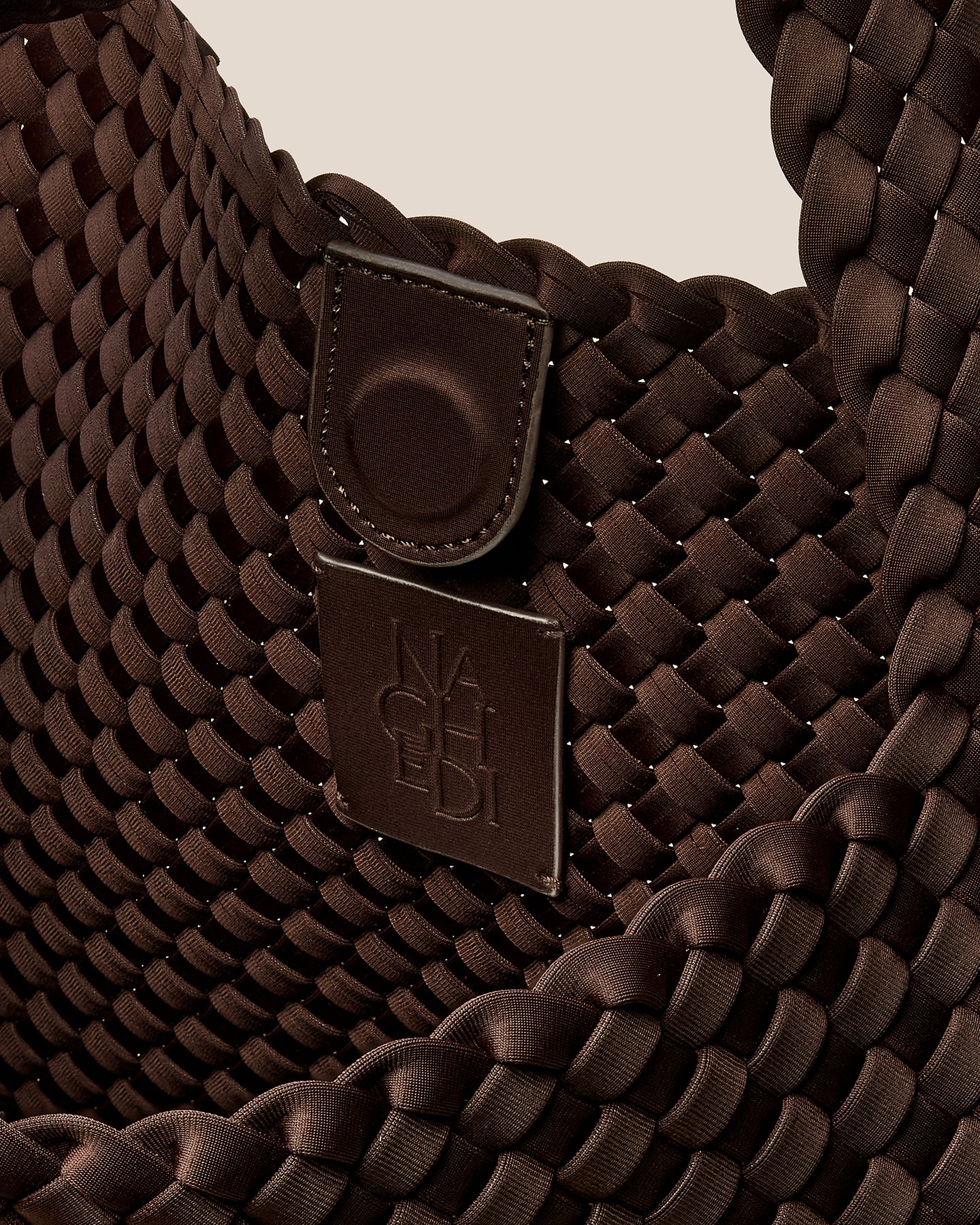 NAGHEDI Handwoven Large Nomad Hobo Bag in Chocolate NAGHEDI Handwoven Large Nomad Hobo Bag in Chocolate