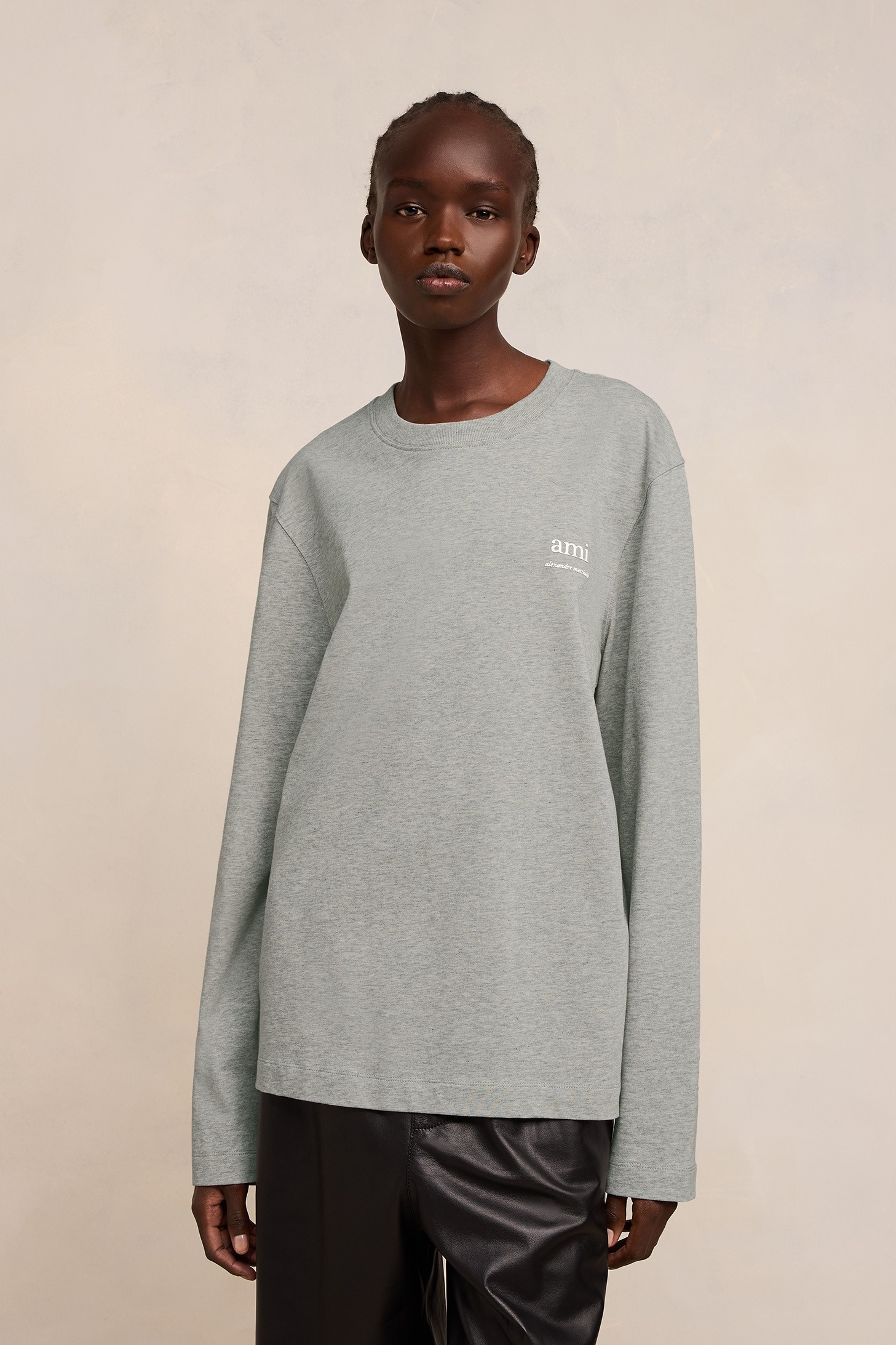 AMI PARIS Alexandre Mattiussi Longsleeve in Heather Grey M