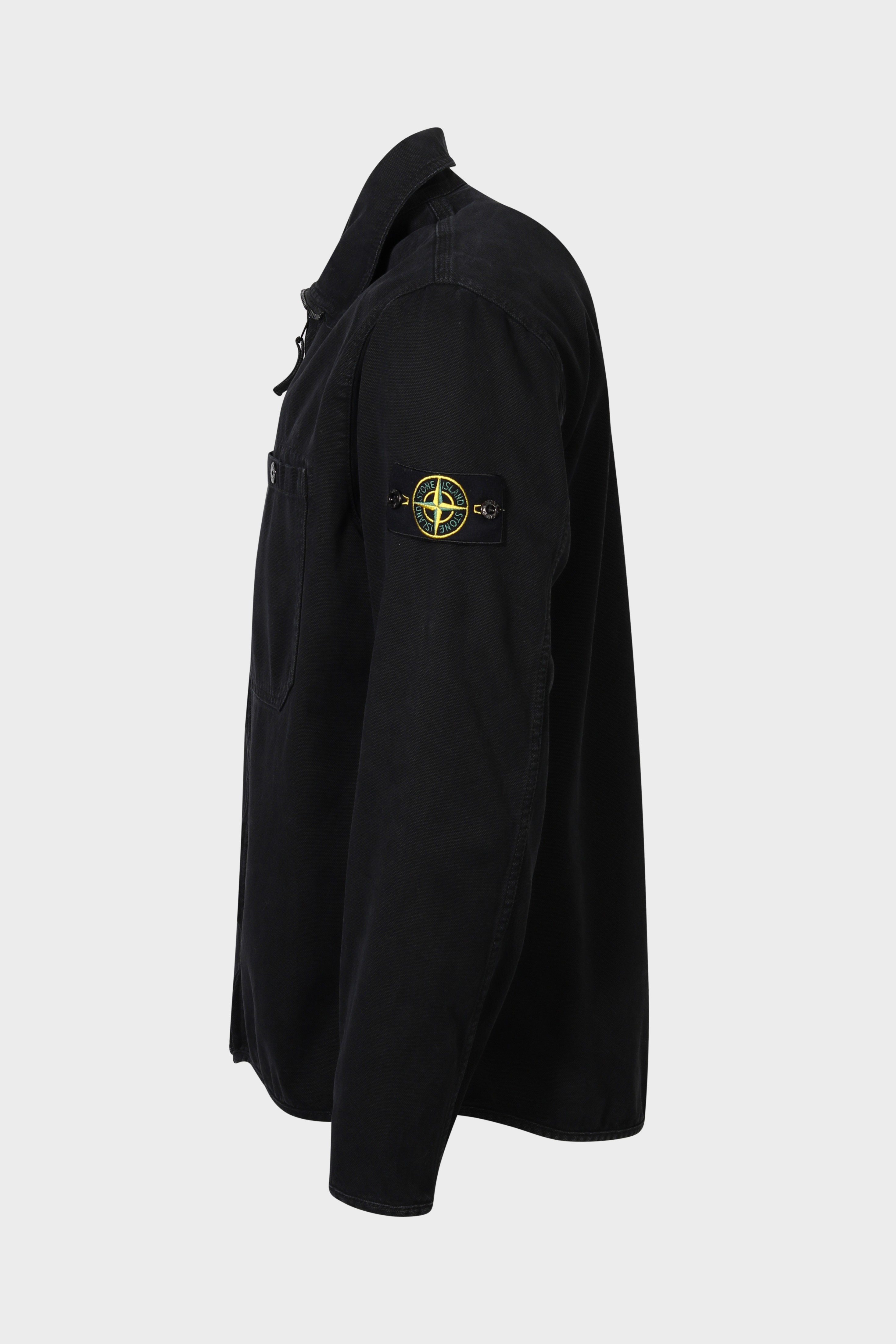 STONE ISLAND Cotton Canvas Overshirt in Washed Black