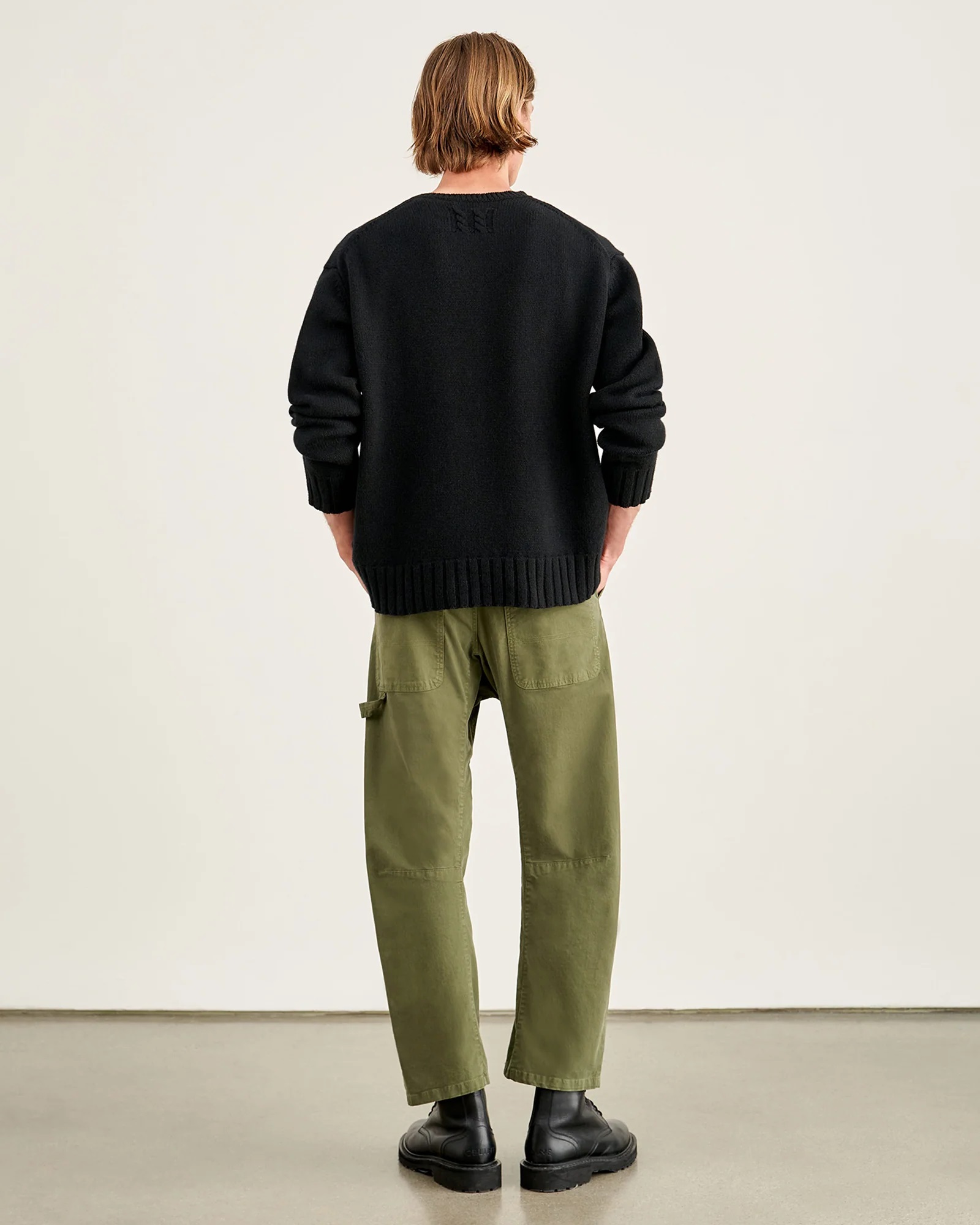 NILI LOTAN Carpenter Pant in Olive Green