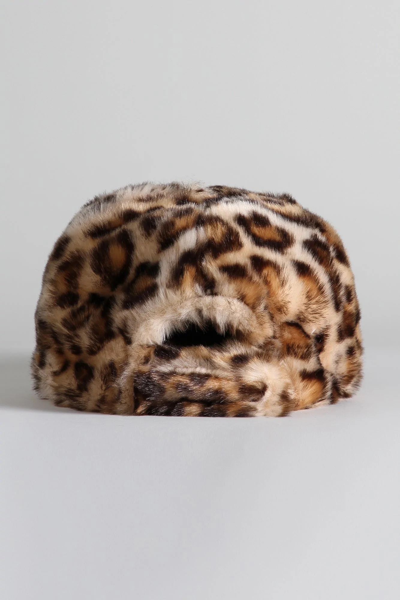 R13 Fur Basball Cap in Leopard