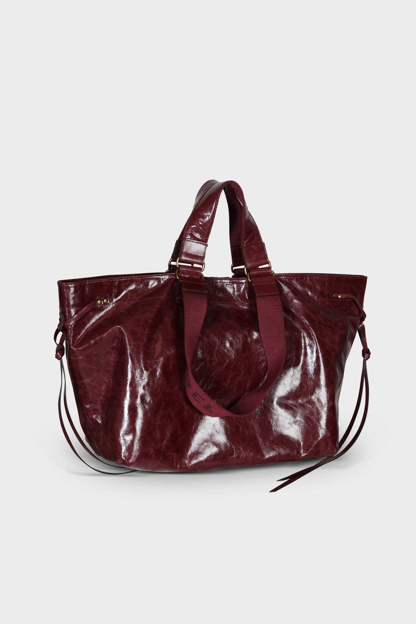ISABEL MARANT Wardy Leather Shoulder Bag in Burgundy