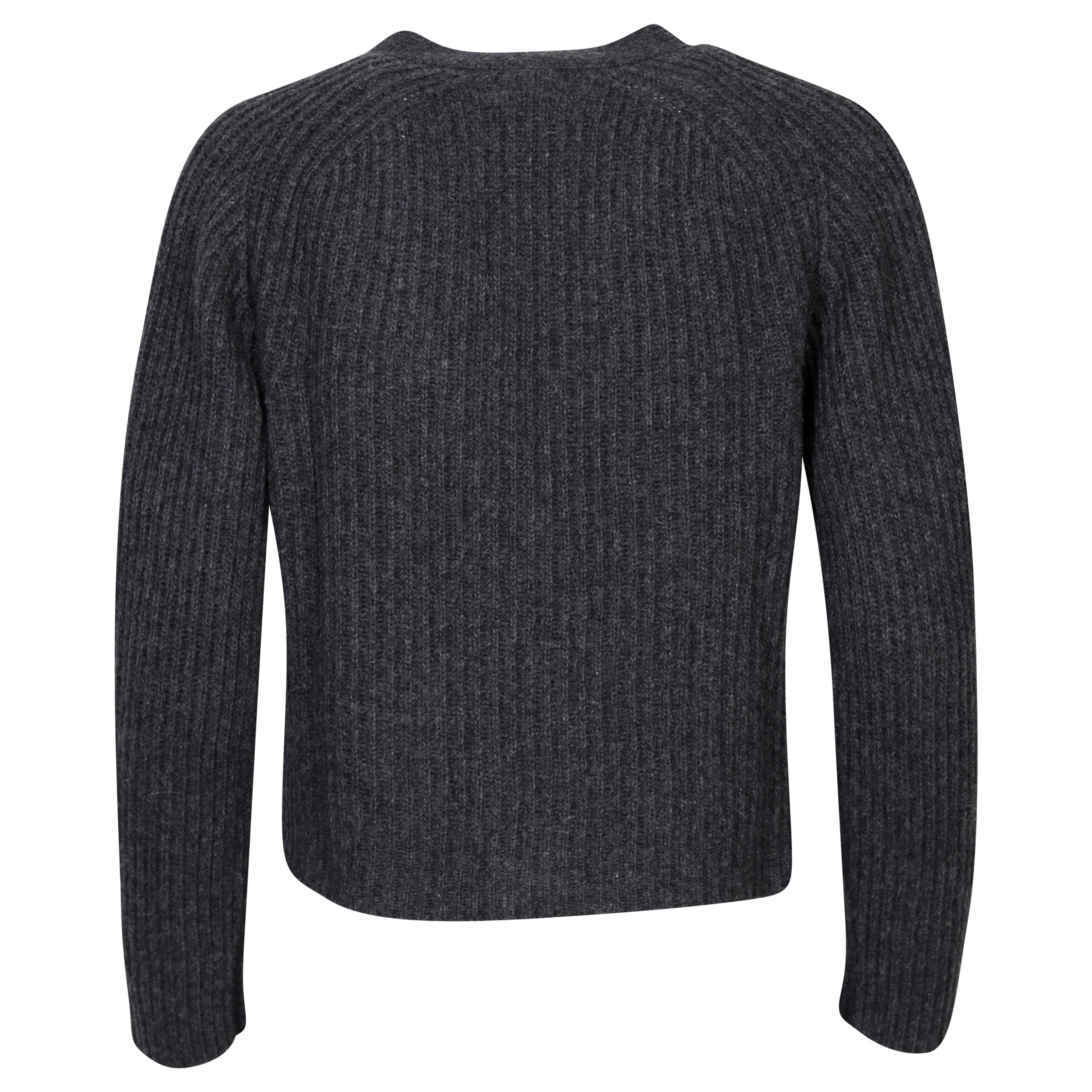 Ganni Recycled Wool Cardigan Dark Grey Melange