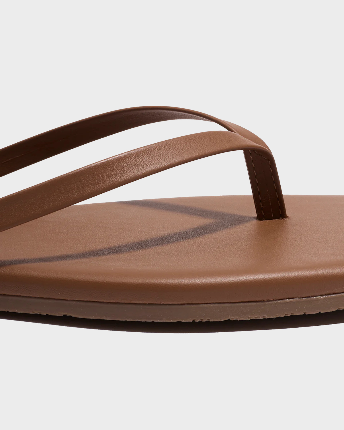 TKEES Square Toe Lily Leather Flip Flop in Camel 42