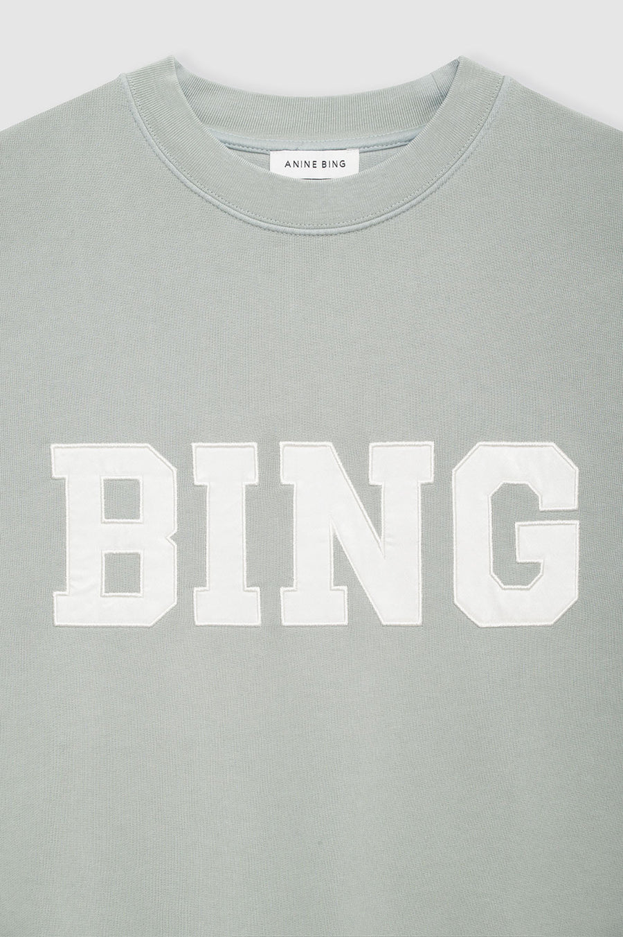 ANINE BING Tyler Sweatshirt Satin Bing in Sage Green XS