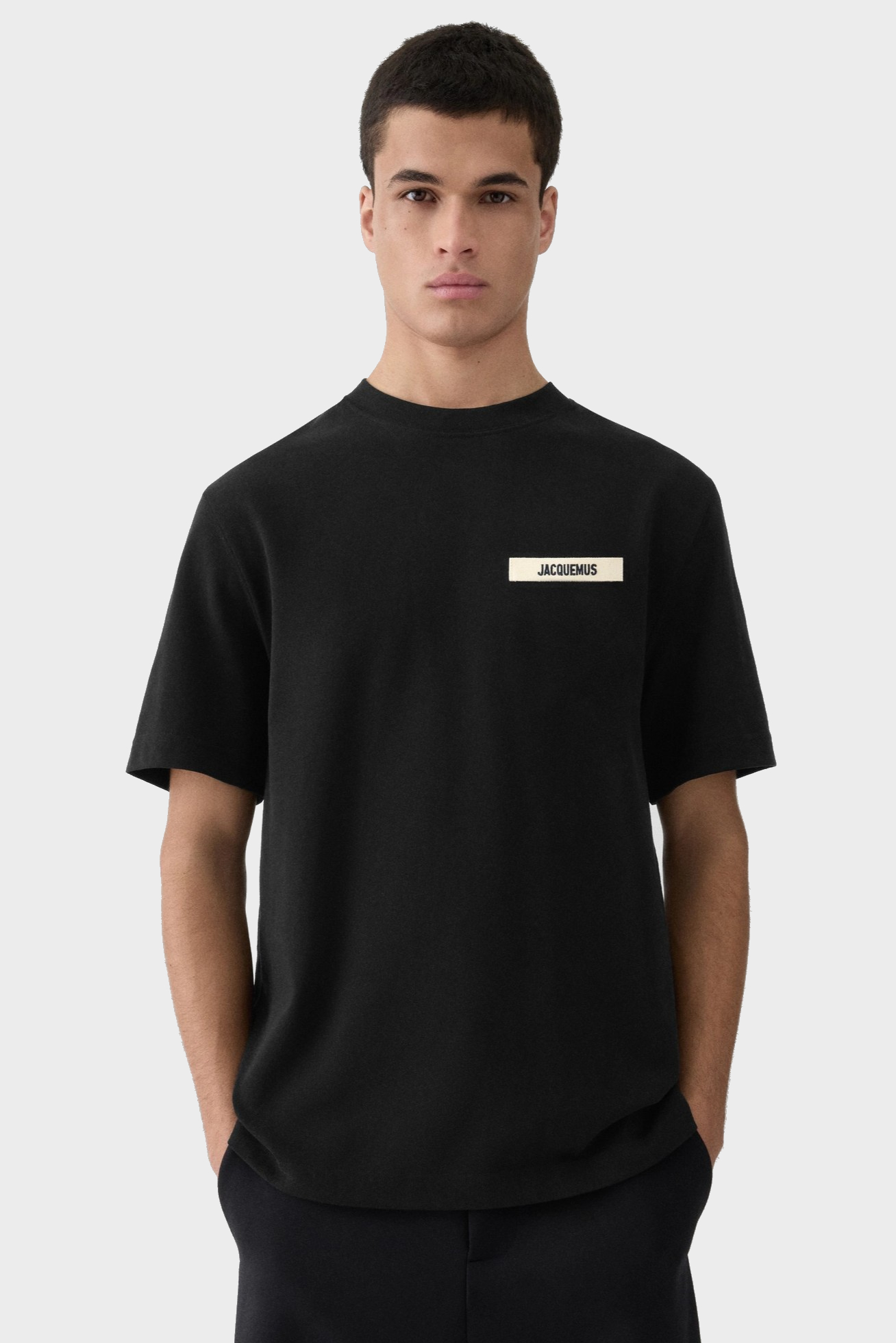 JACQUEMUS Grosgrain T-Shirt in Black