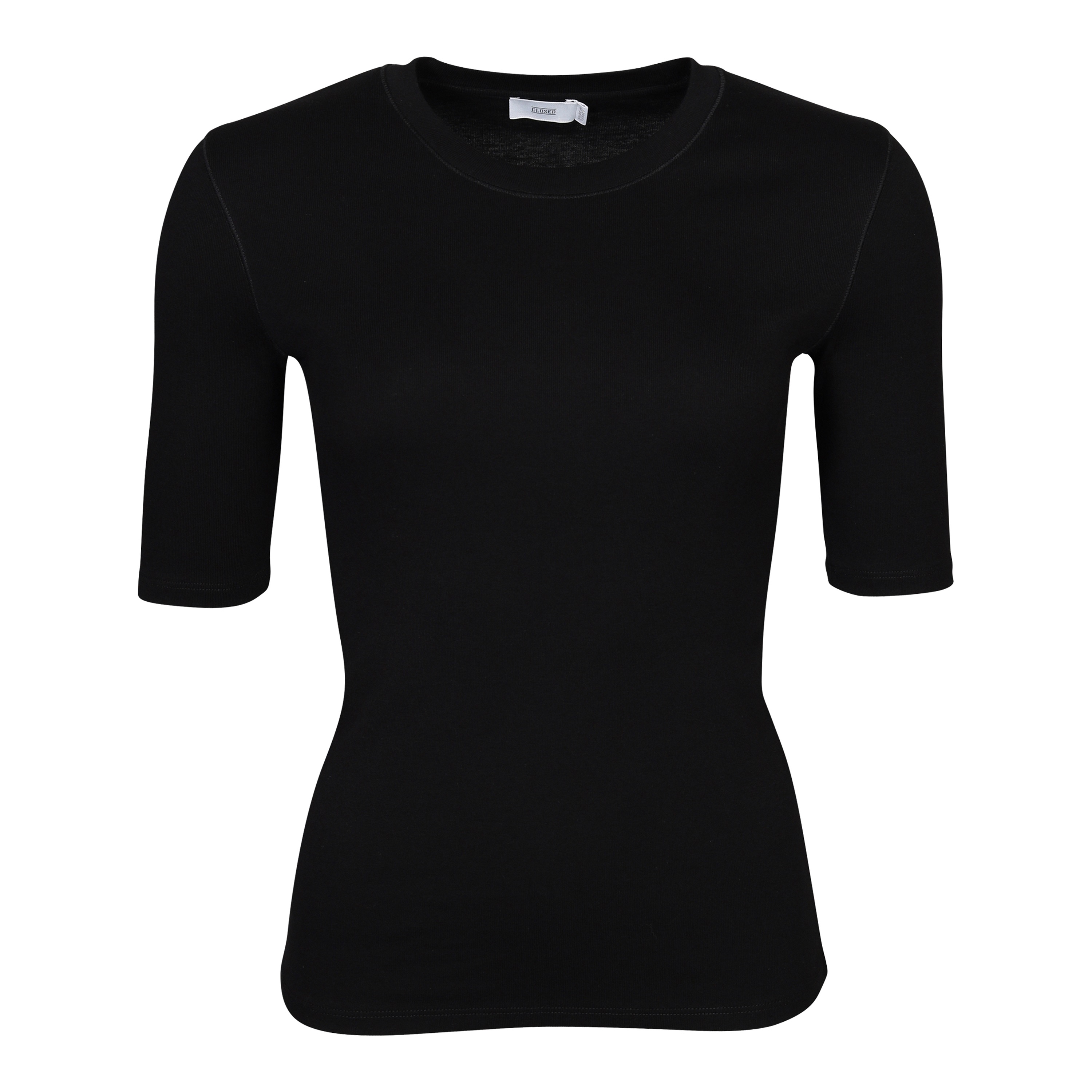 Closed Shortsleeve T-Shirt in Black