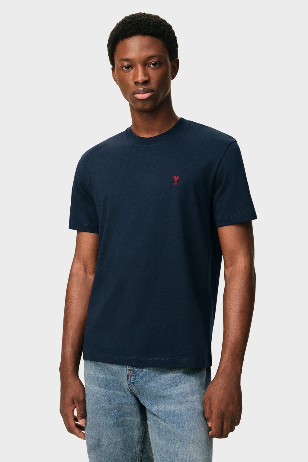AMI PARIS de Coeur Classic Fit T-Shirt in Night Blue