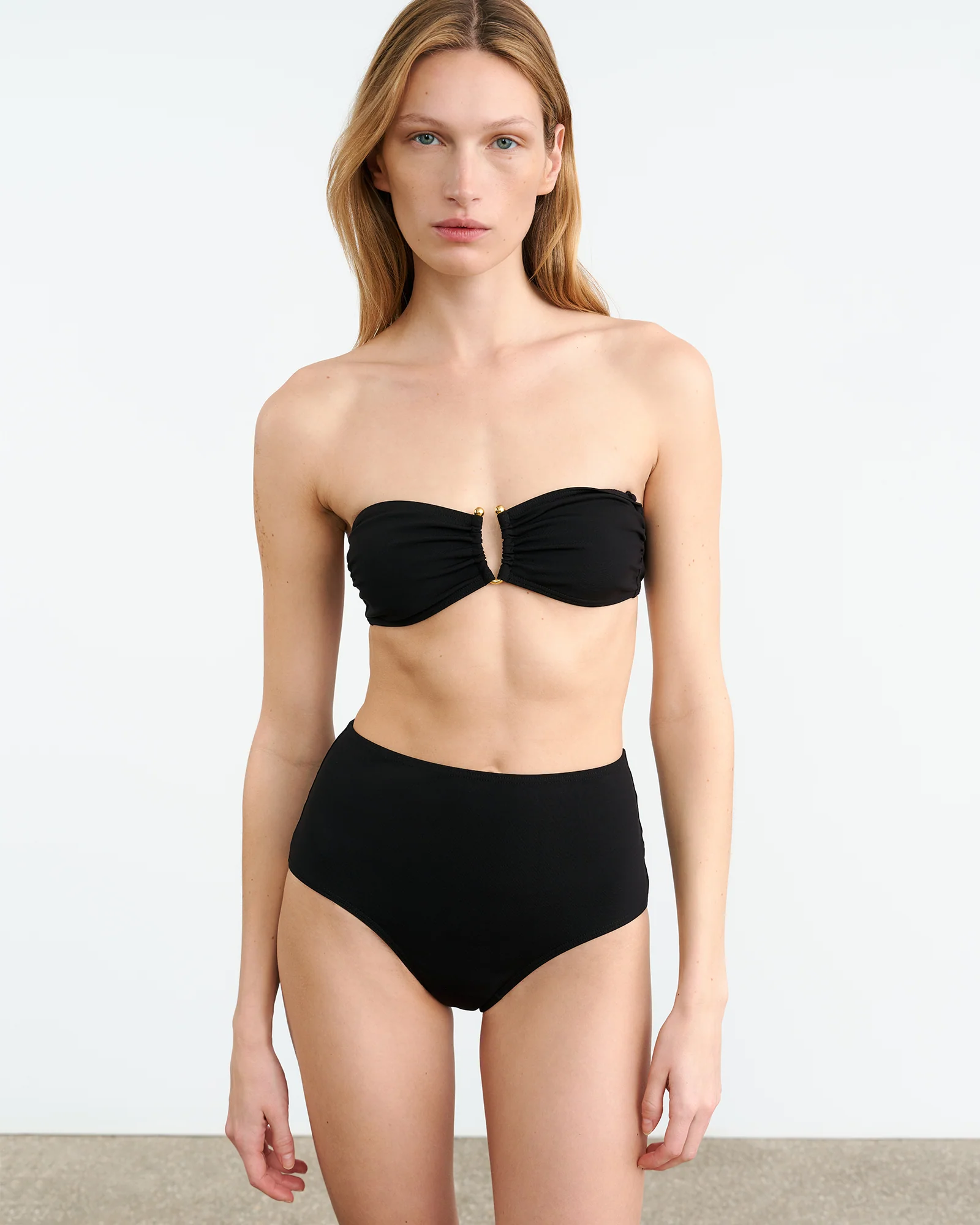 NILI LOTAN Bandeau Bikini Top in Black NILI LOTAN Bandeau Bikini Top in Black