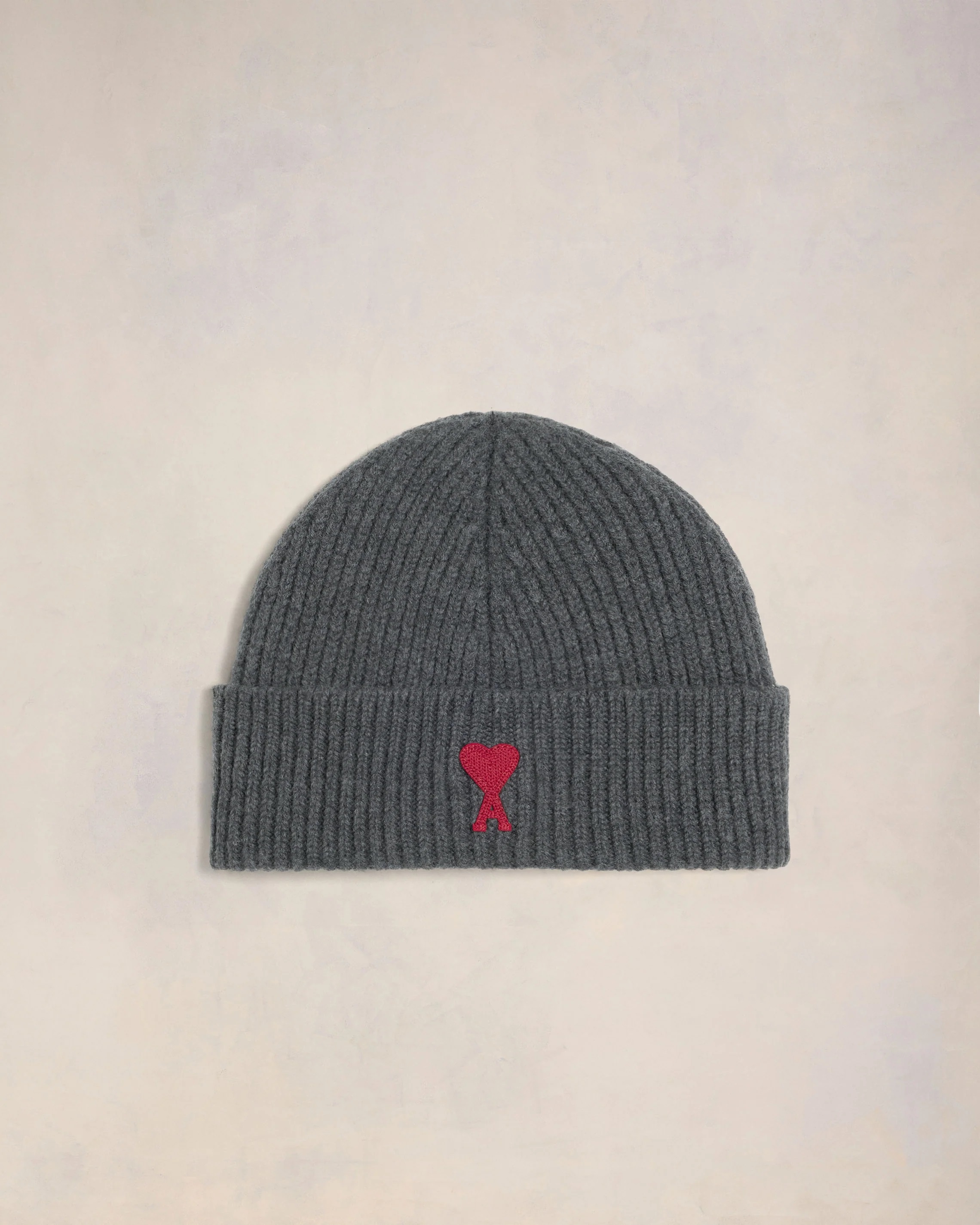 AMI PARIS de Coeur Beanie in Heather Grey