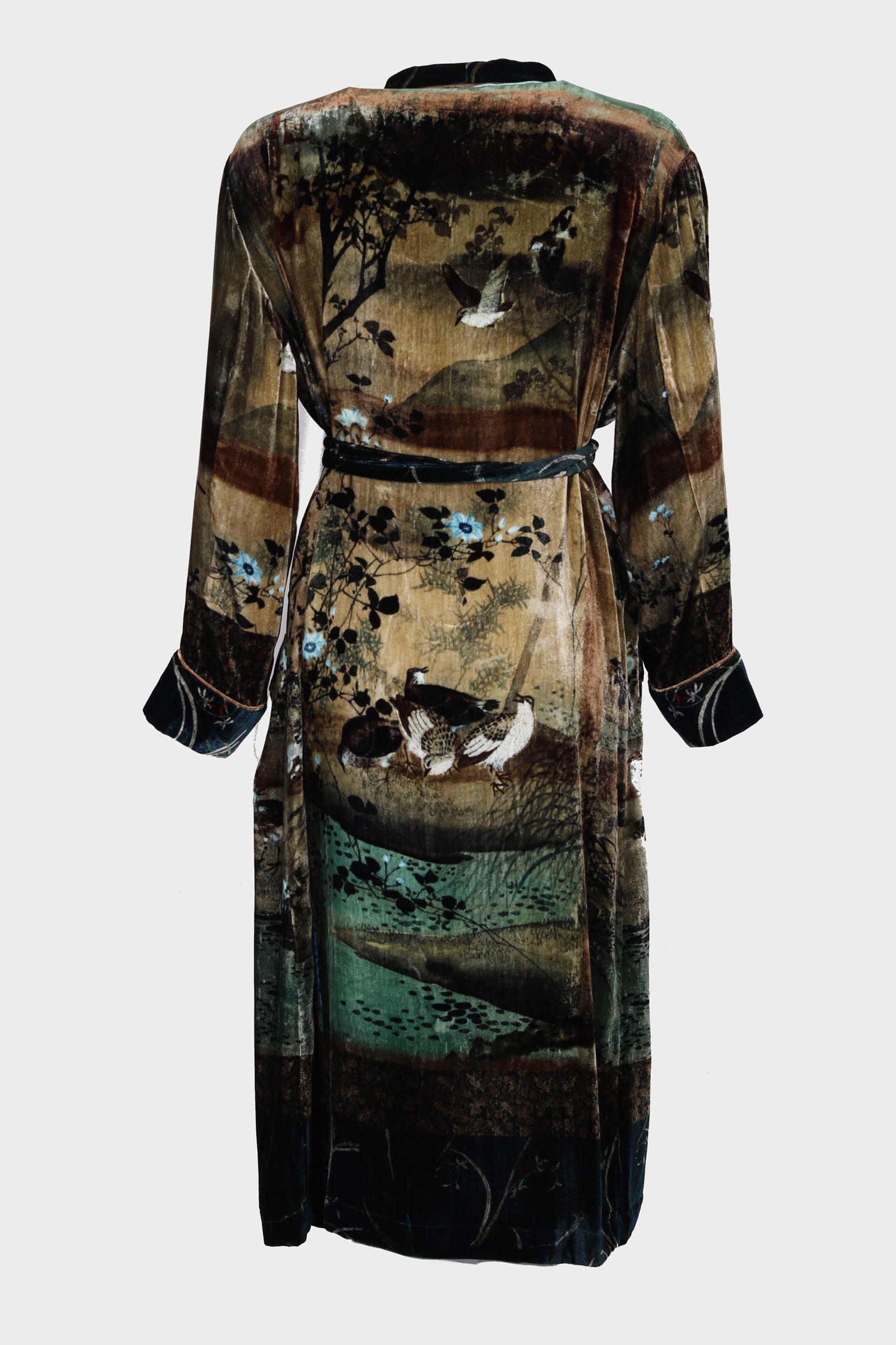 PIERRE-LOUIS MASCIA Velvet Coat in Blue/Brown