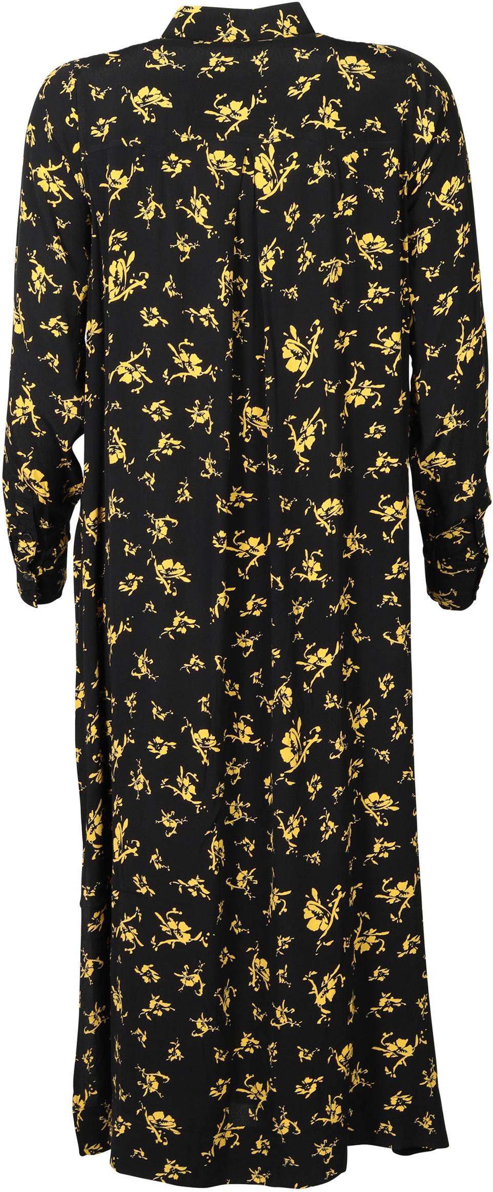 Ganni Printed Shirt Dress Black/Yellow 36