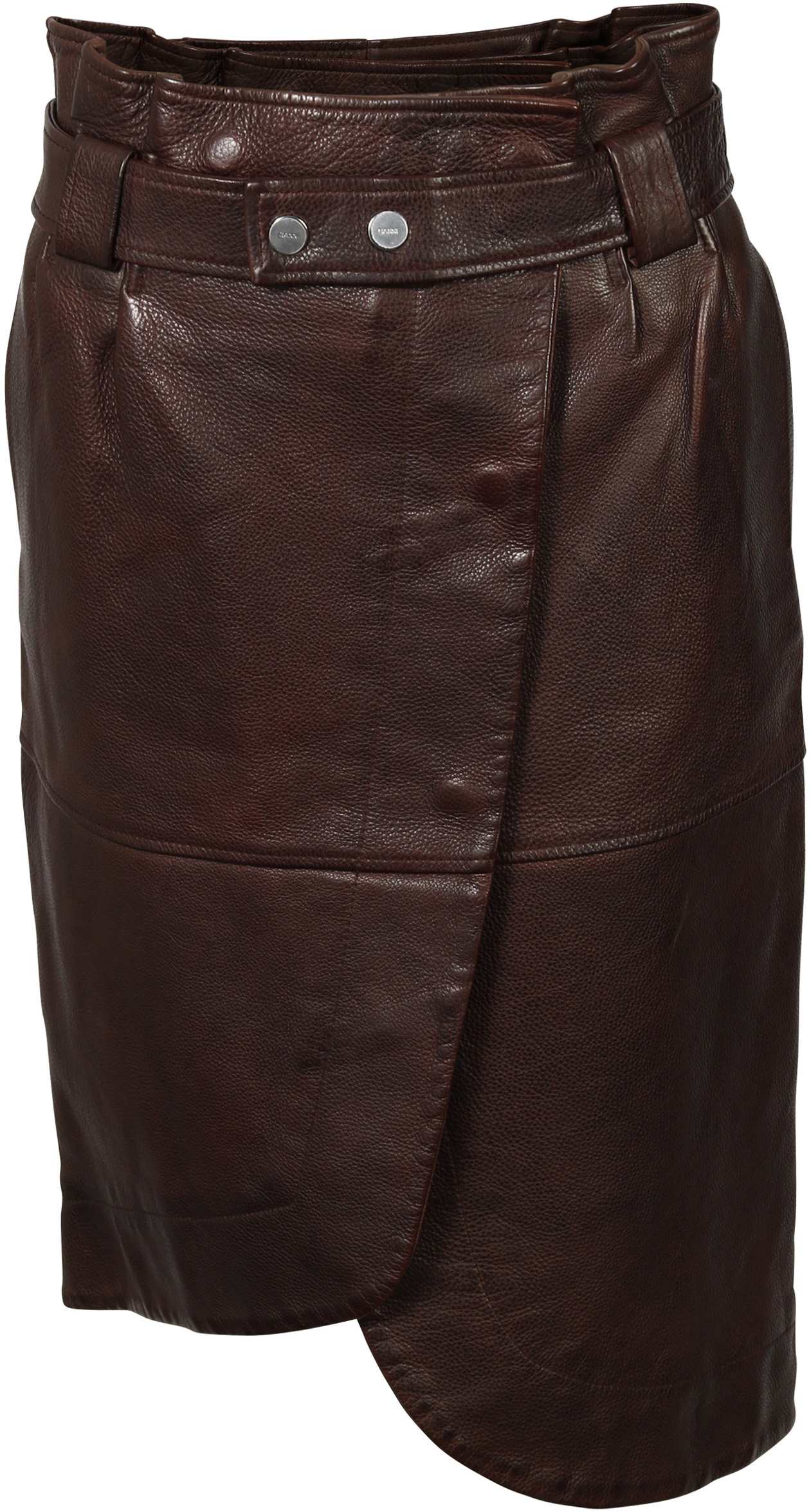 Ganni Leather Skirt Coffee