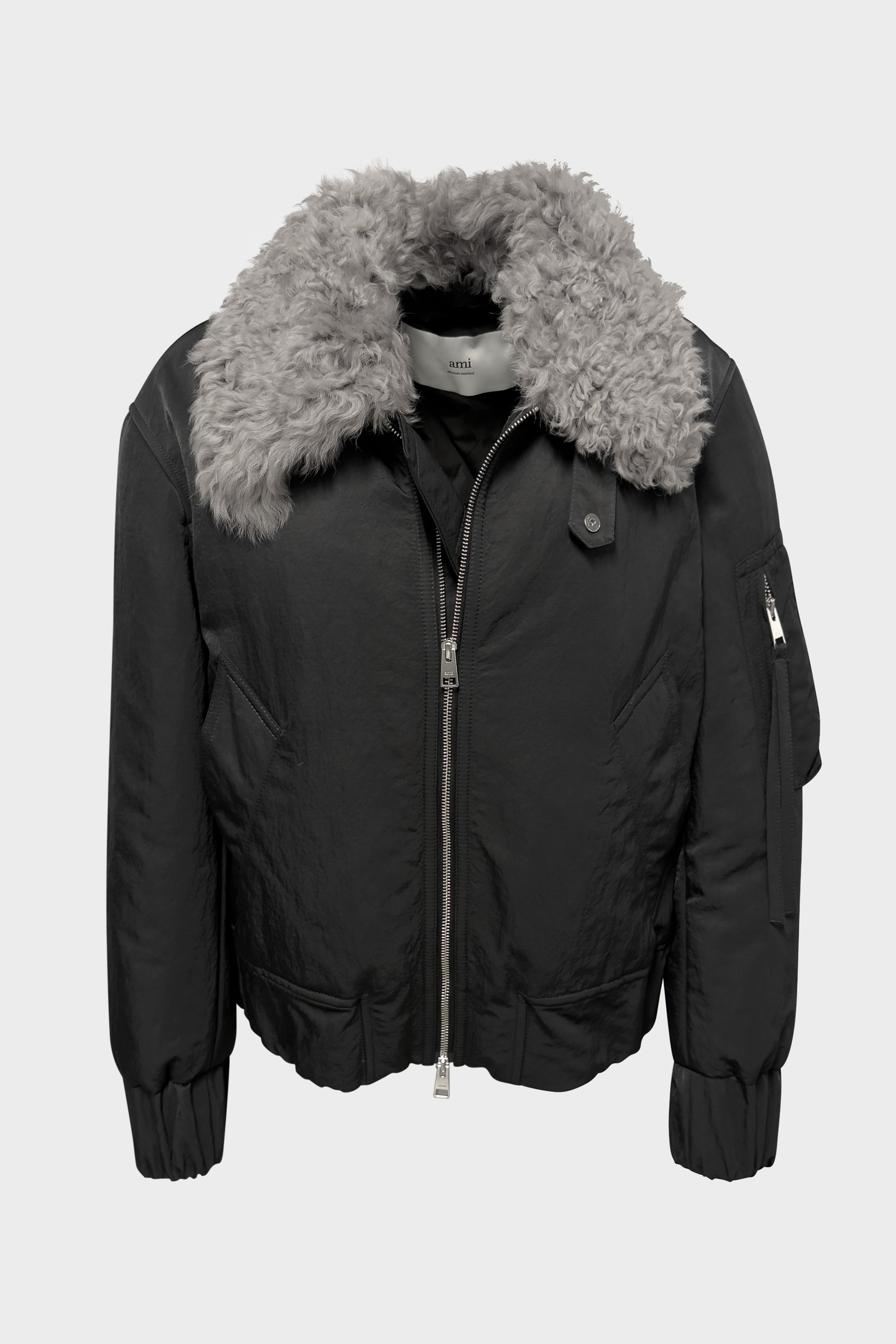 AMI PARIS Padded Bomber Jacket in Anthracite