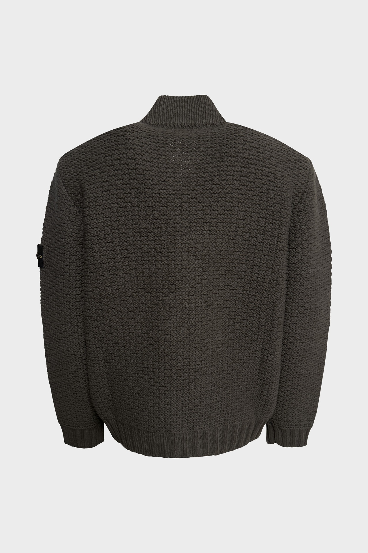 STONE ISLAND Heavy Knit Bomber Jacket in Olive STONE ISLAND Heavy Knit Bomber Jacket in Olive