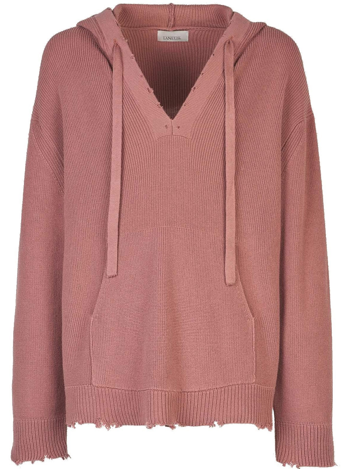 LANEUS Breaks Cotton Knit Hoodie in Glace 46