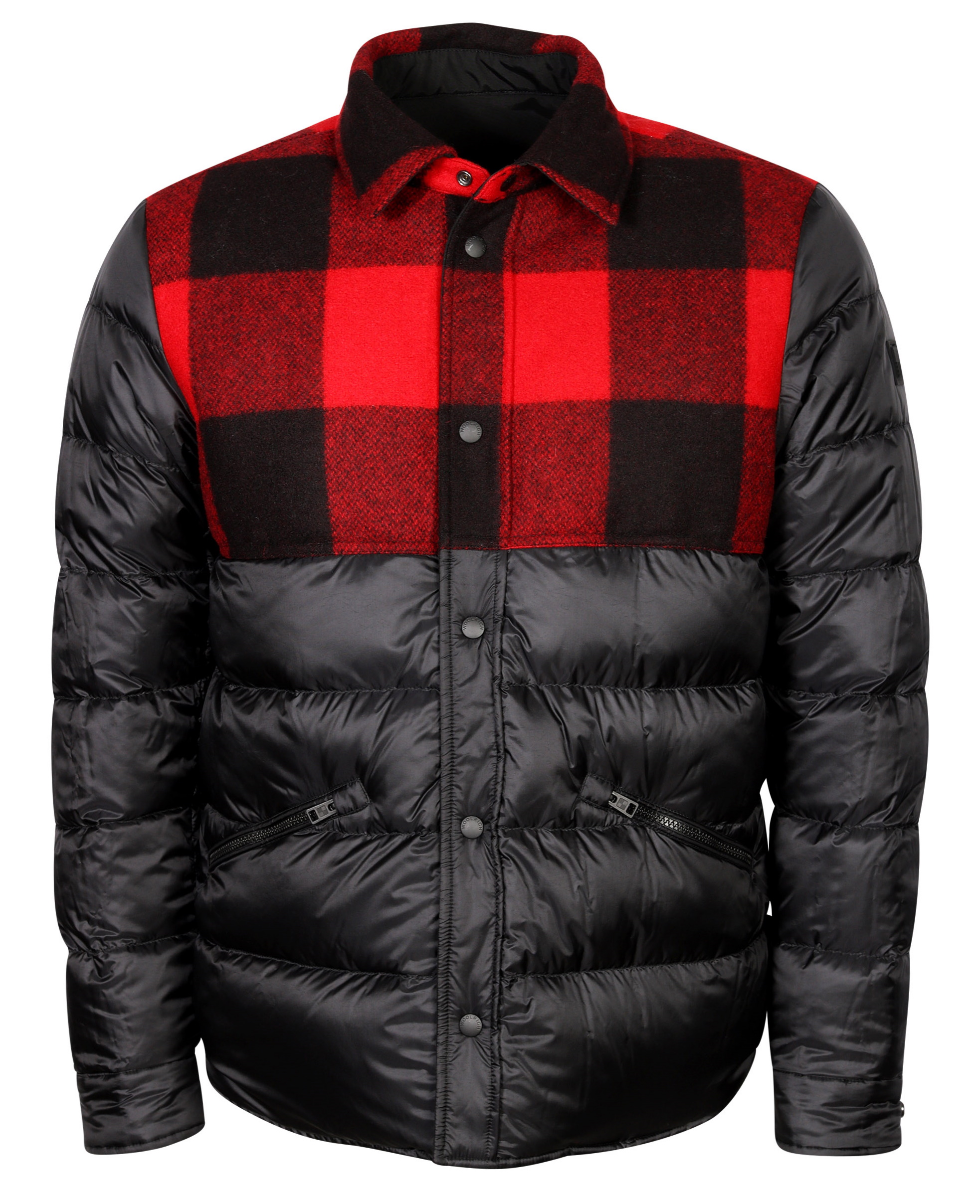 Woolrich Reversible Overshirt Rowland Red Black Check