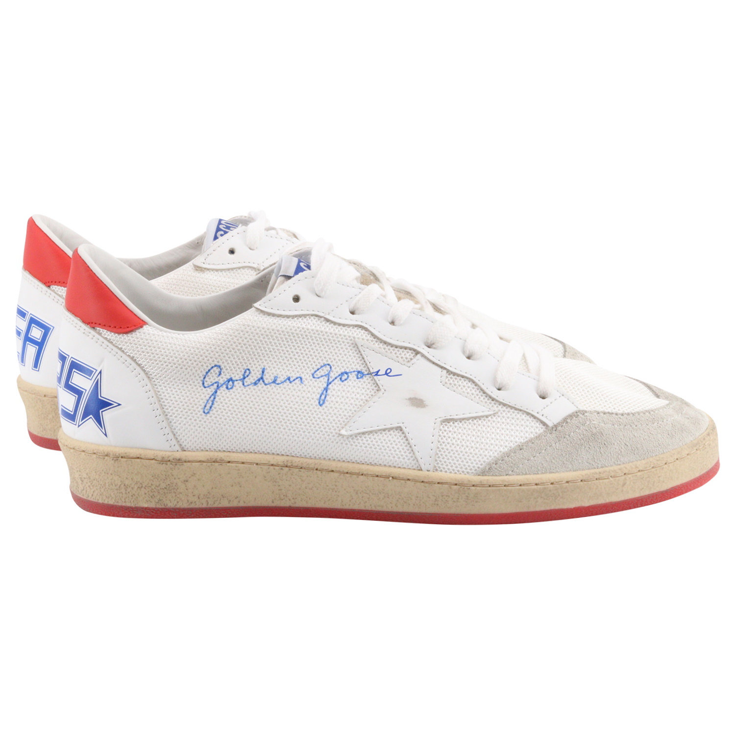 Golden Goose Sneaker Ballstar White/Ice/Cherry Red
