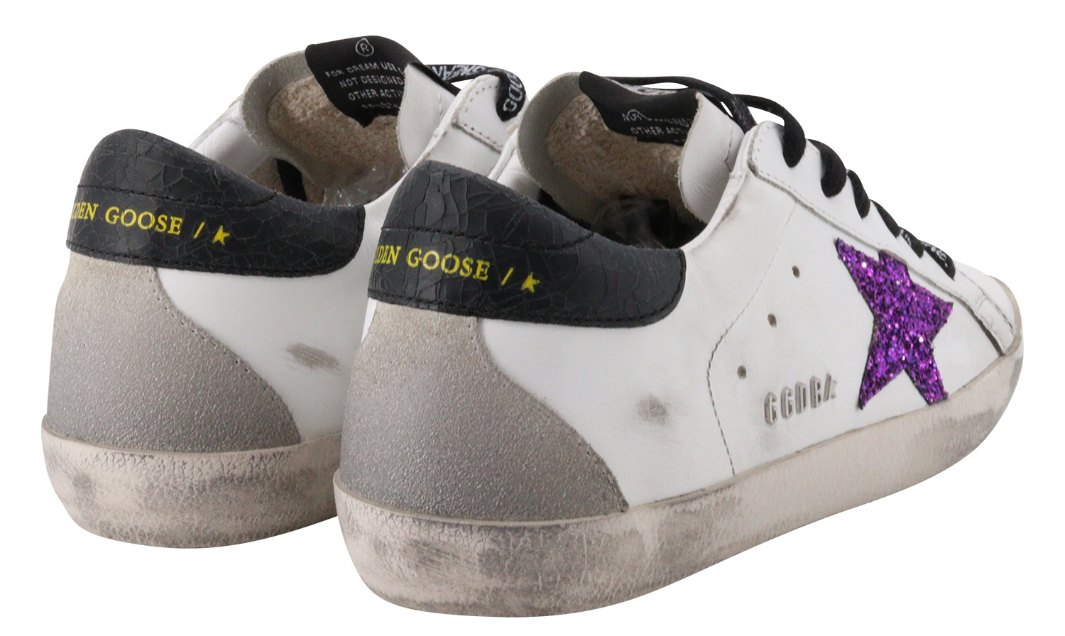 Golden Goose Superstar Leather Upper Glitter Star Lettering