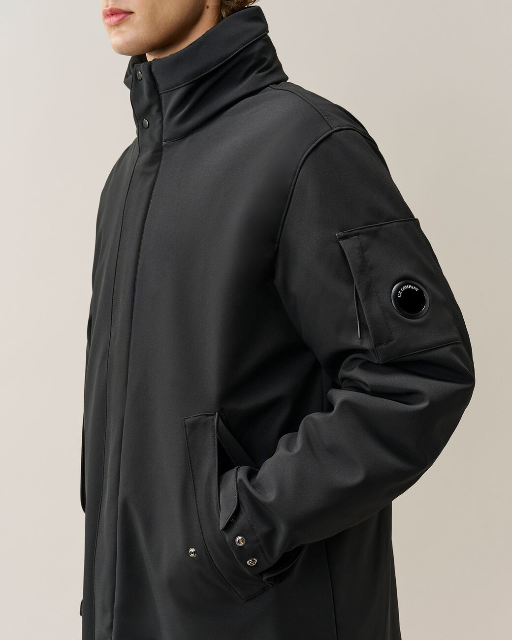 C.P. COMPANY Shell-R Padded Hooded Parka in Black