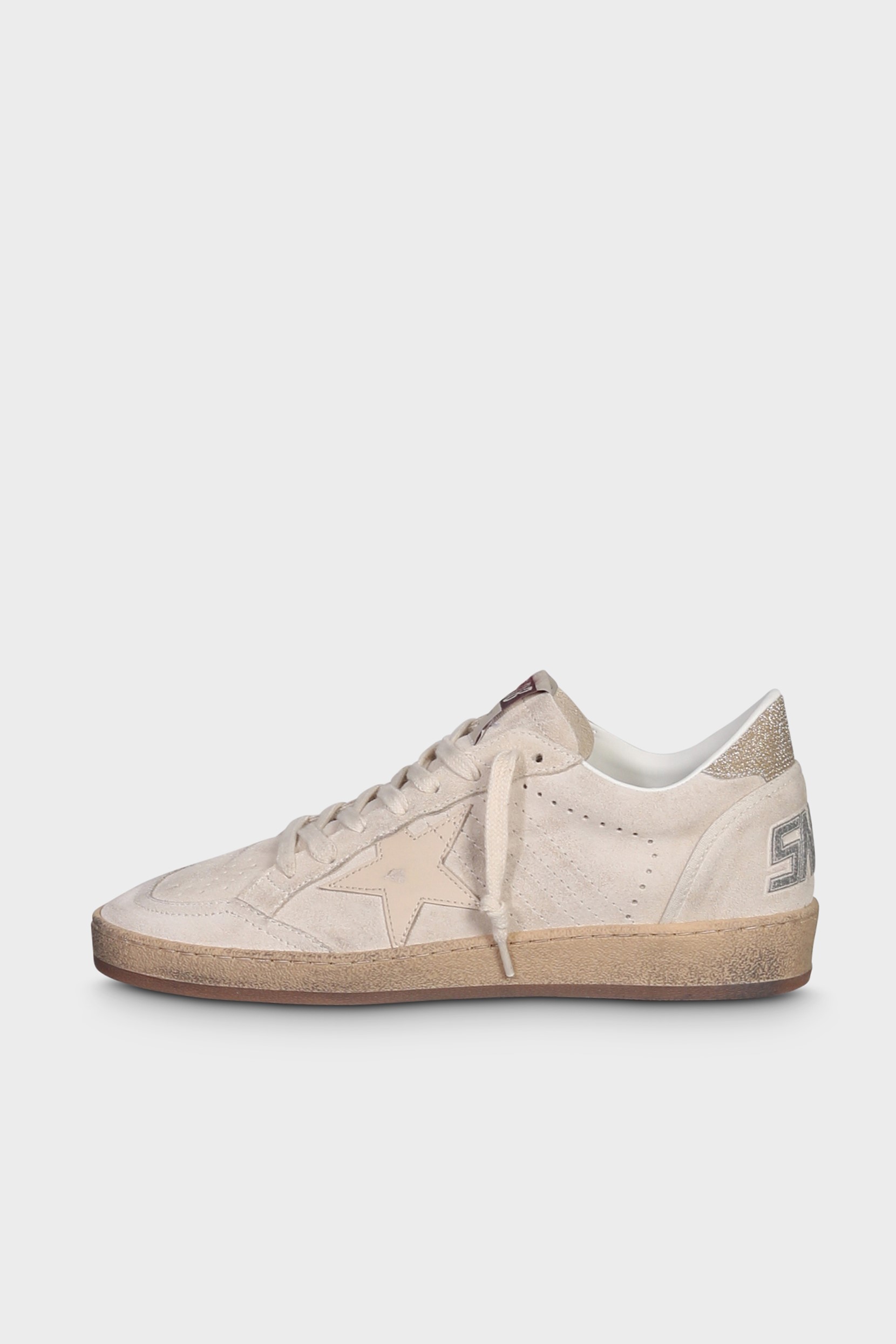 GOLDEN GOOSE Sneaker Ballstar in Seedpearl/Smoke Grey