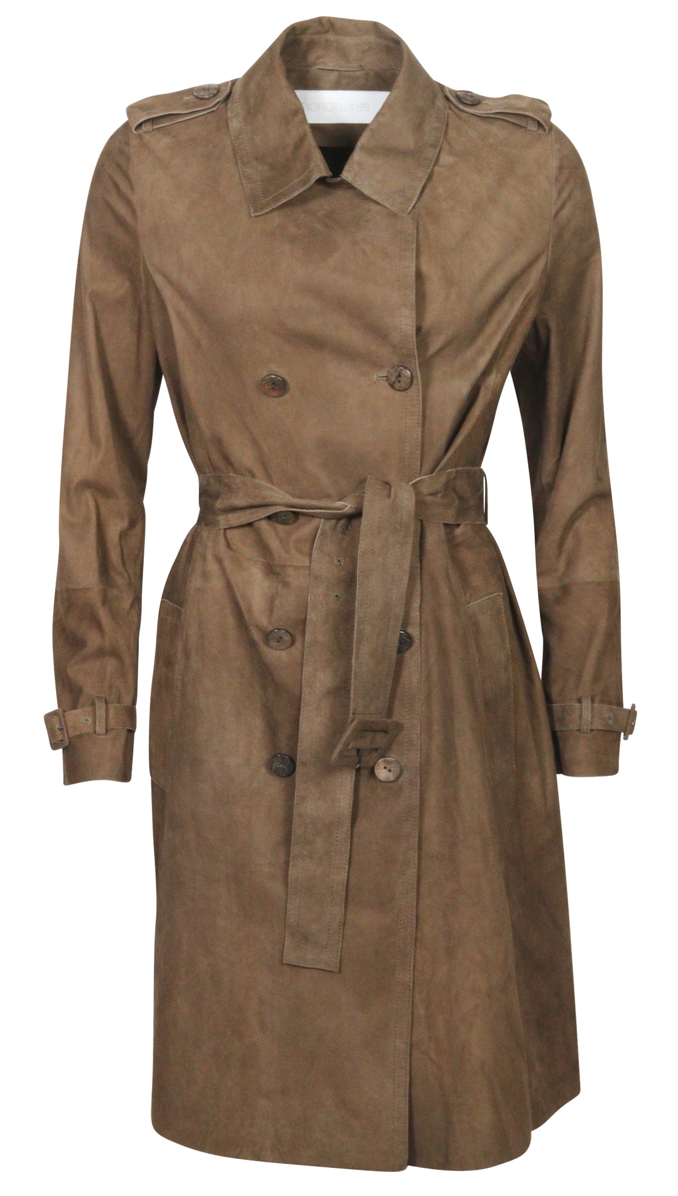 Giorgio Brato Soft Suede Leather Trench Dark Olive