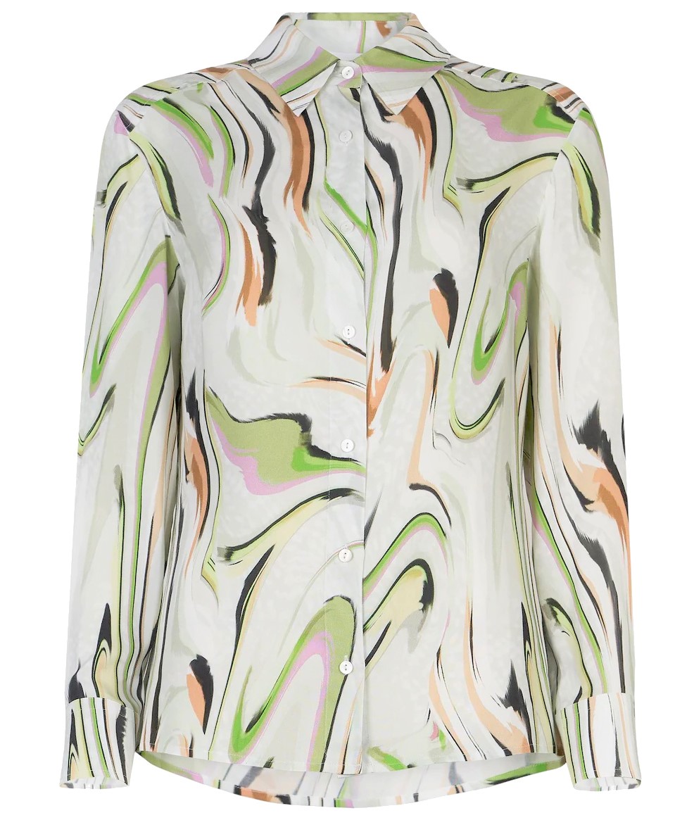 LALA BERLIN Blouse Byka Marble Wave Green