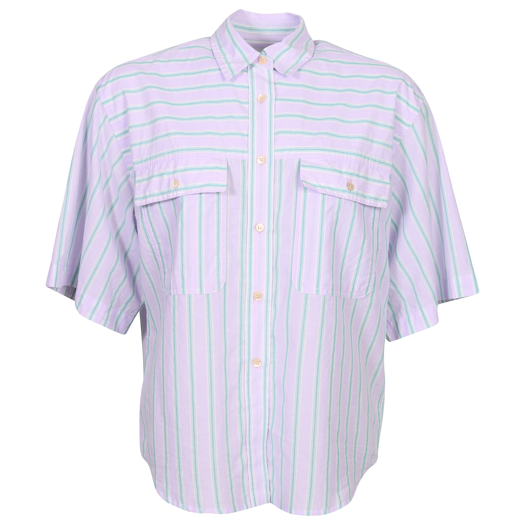 Isabel Marant Étoile Nulenci Shirt in Lilac/Green Stripes