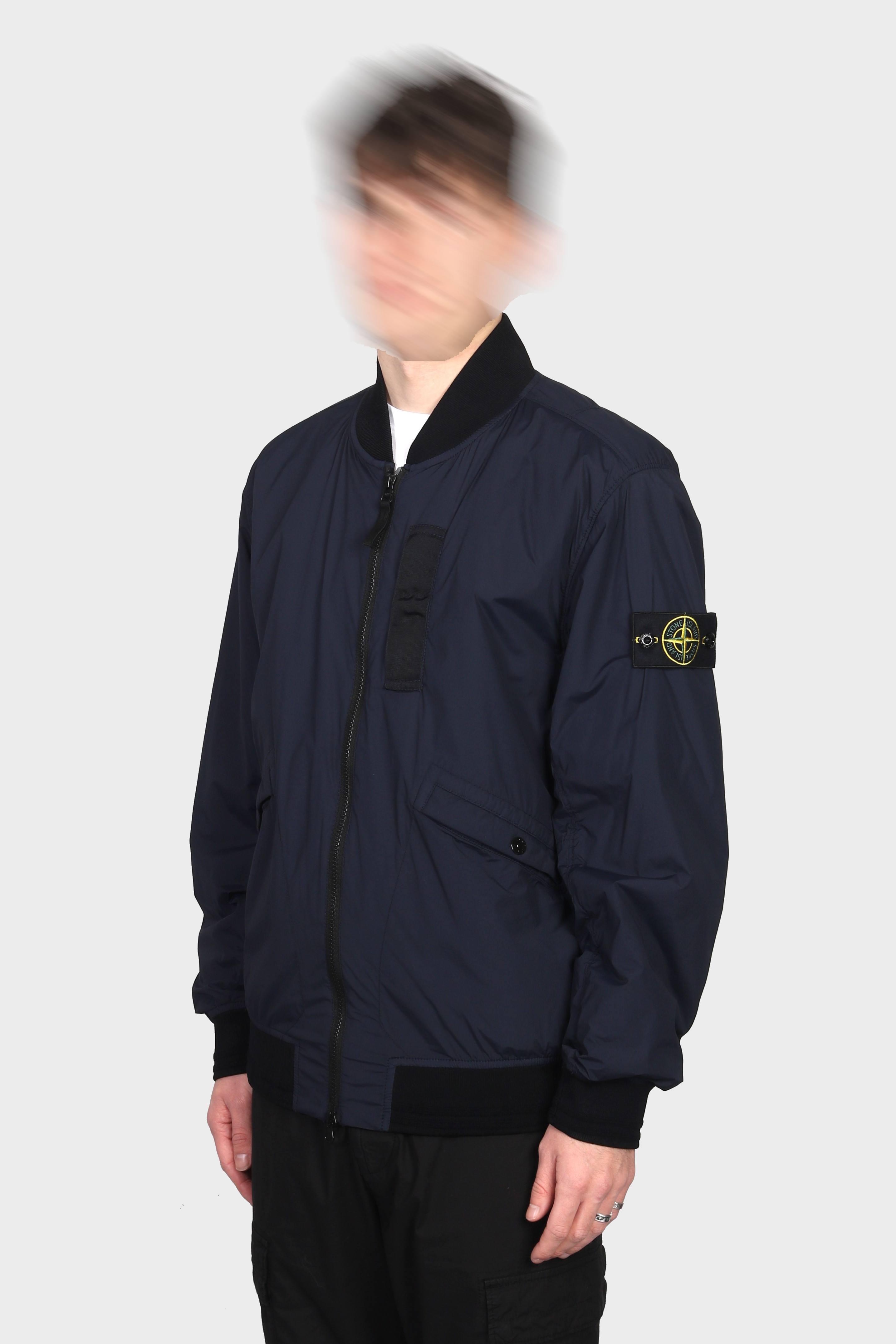 STONE ISLAND Skin Touch Nylon Bomber Jacket in Navy 2XL