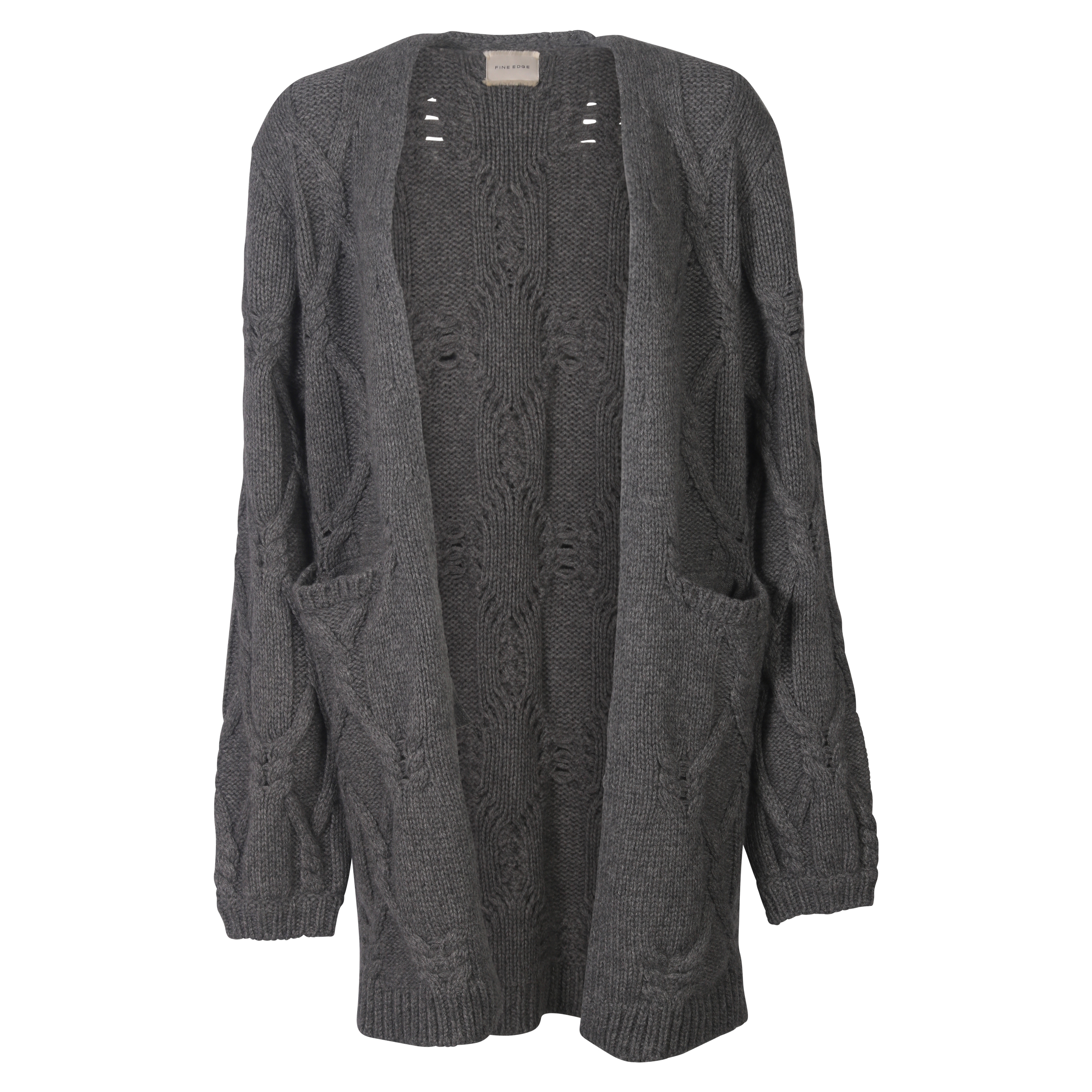 Fine Edge Strickjacke grau