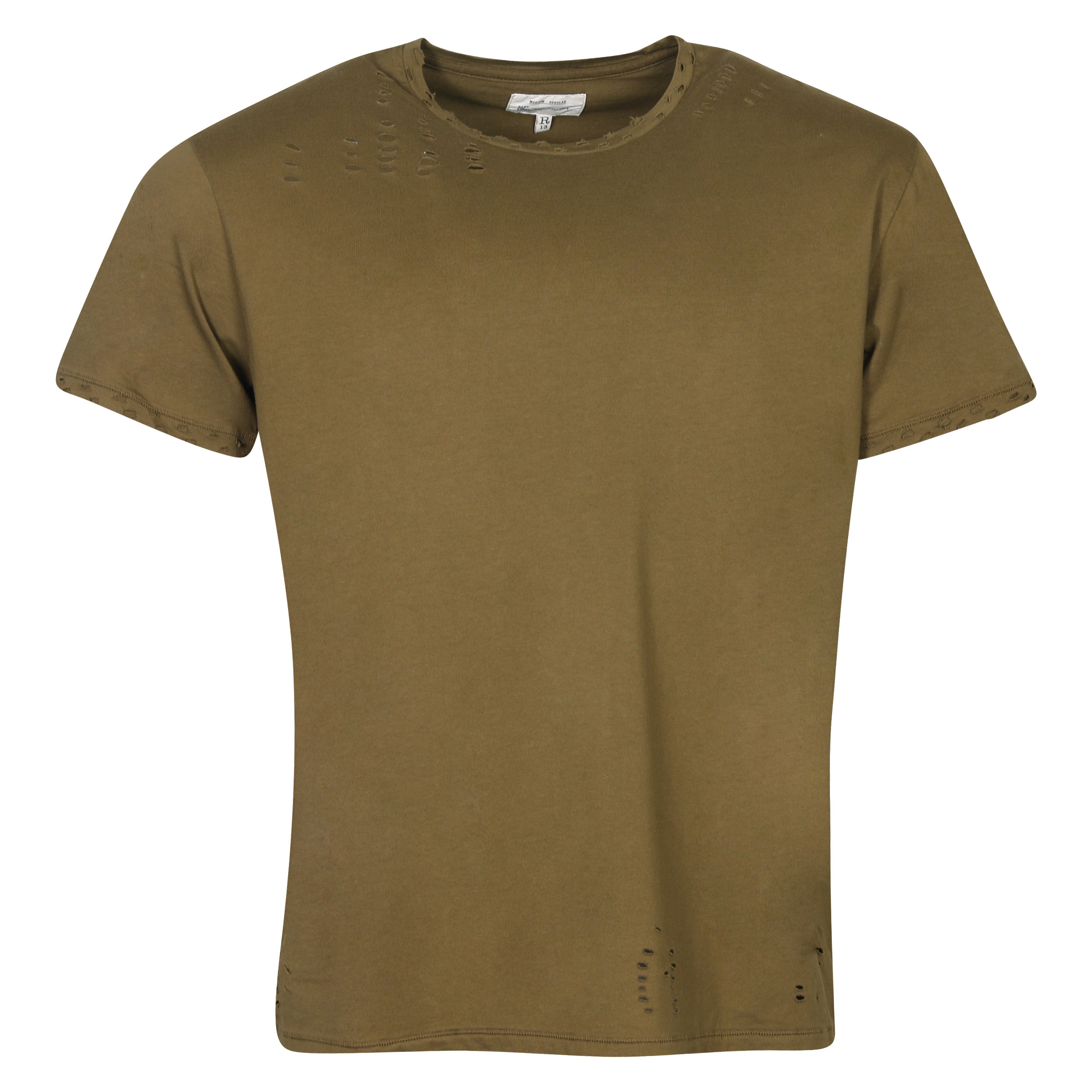 R13 Destroyed T-Shirt Olive