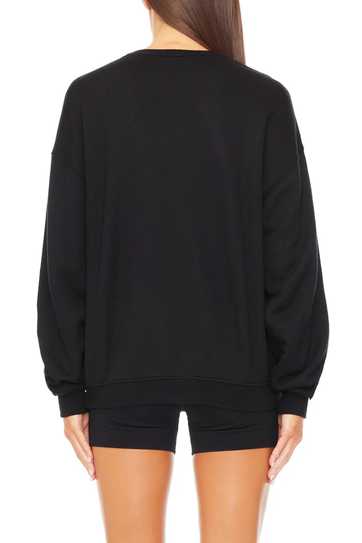 ÉTERNE Oversized Crewneck Sweatshirt in Black XS