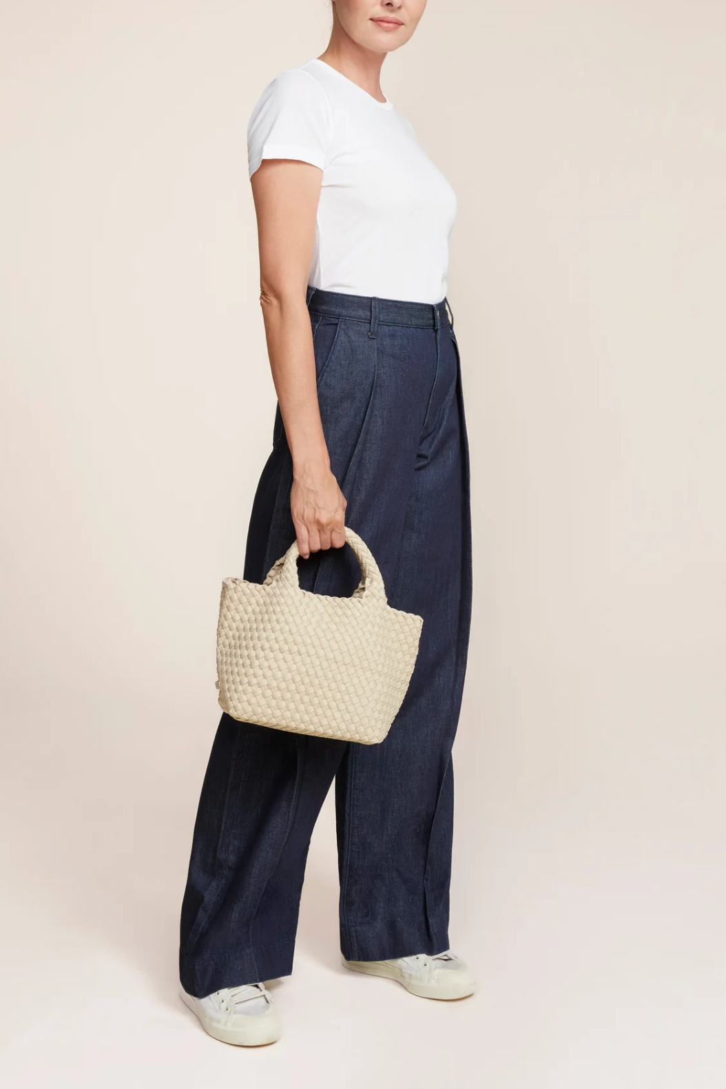 NAGHEDI Handwoven Small Tote St. Barth in Ecru