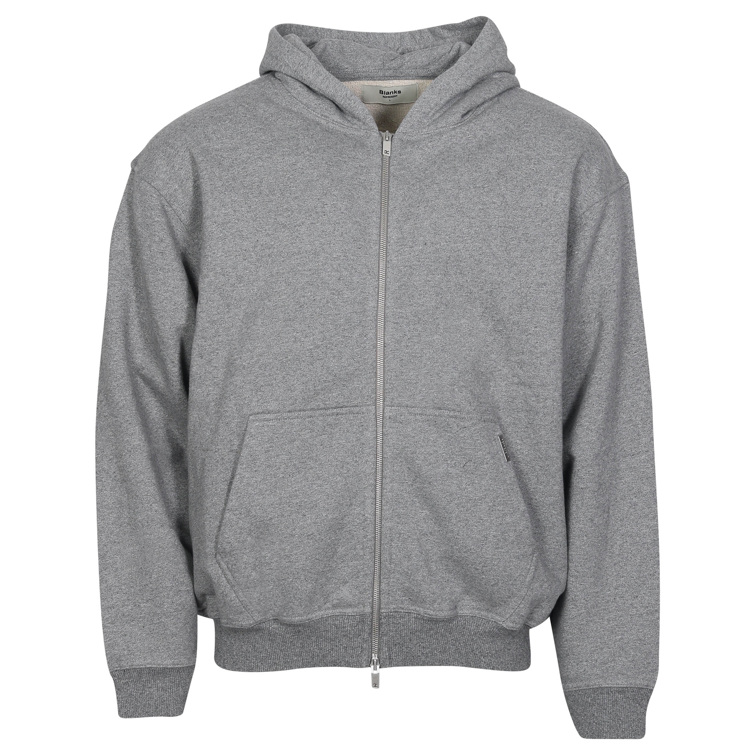 Represent Blank Zip Hoodie in Grey Melange