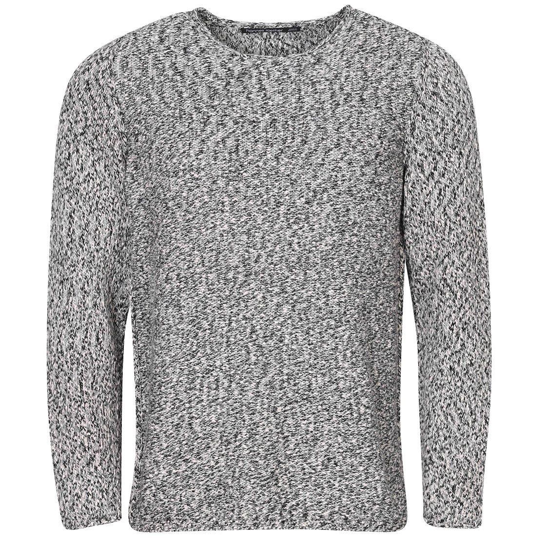 HANNES ROETHER Cotton Knit Pullover in Black/Dust/White