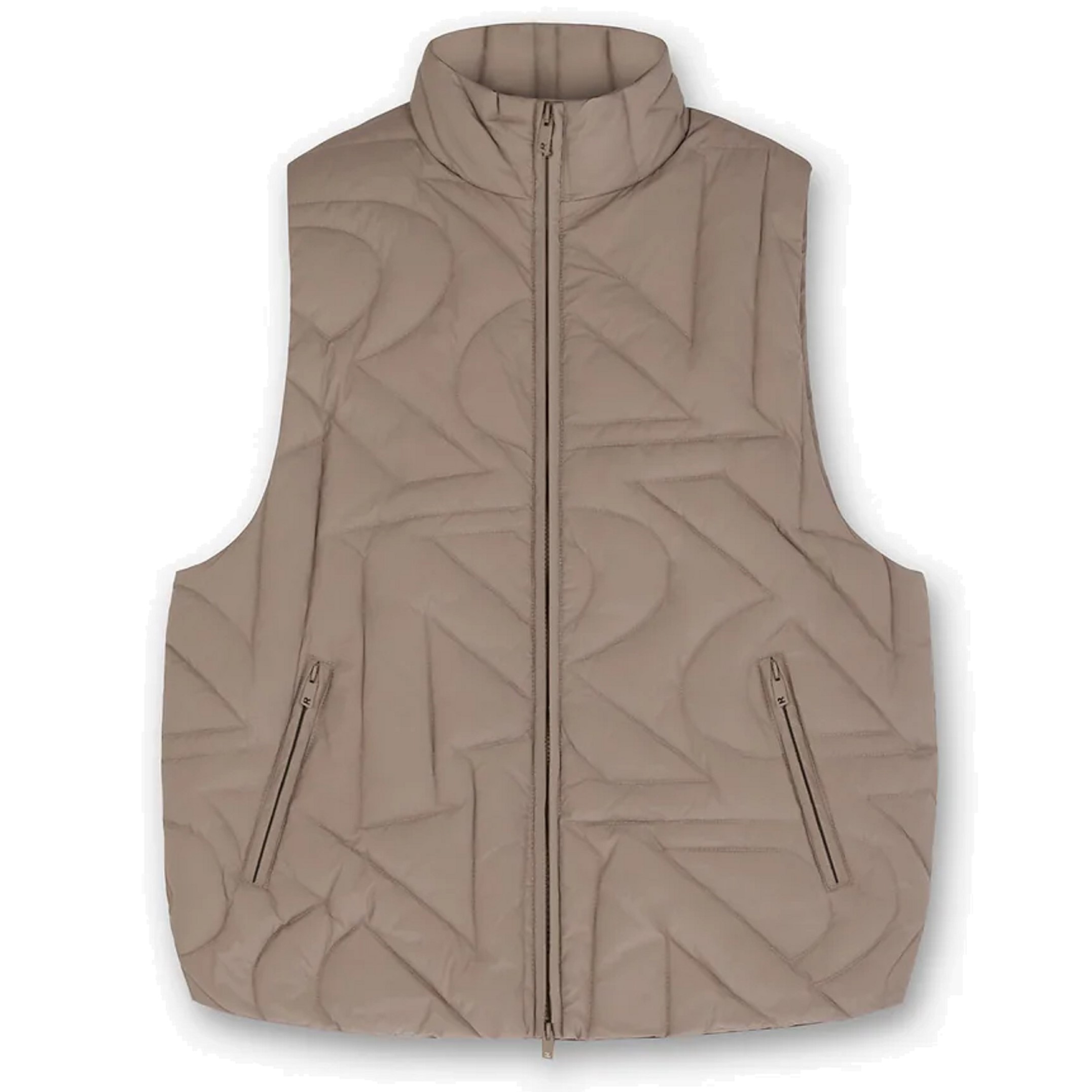 REPRESENT Initial Quilted Gilet in Mushroom S