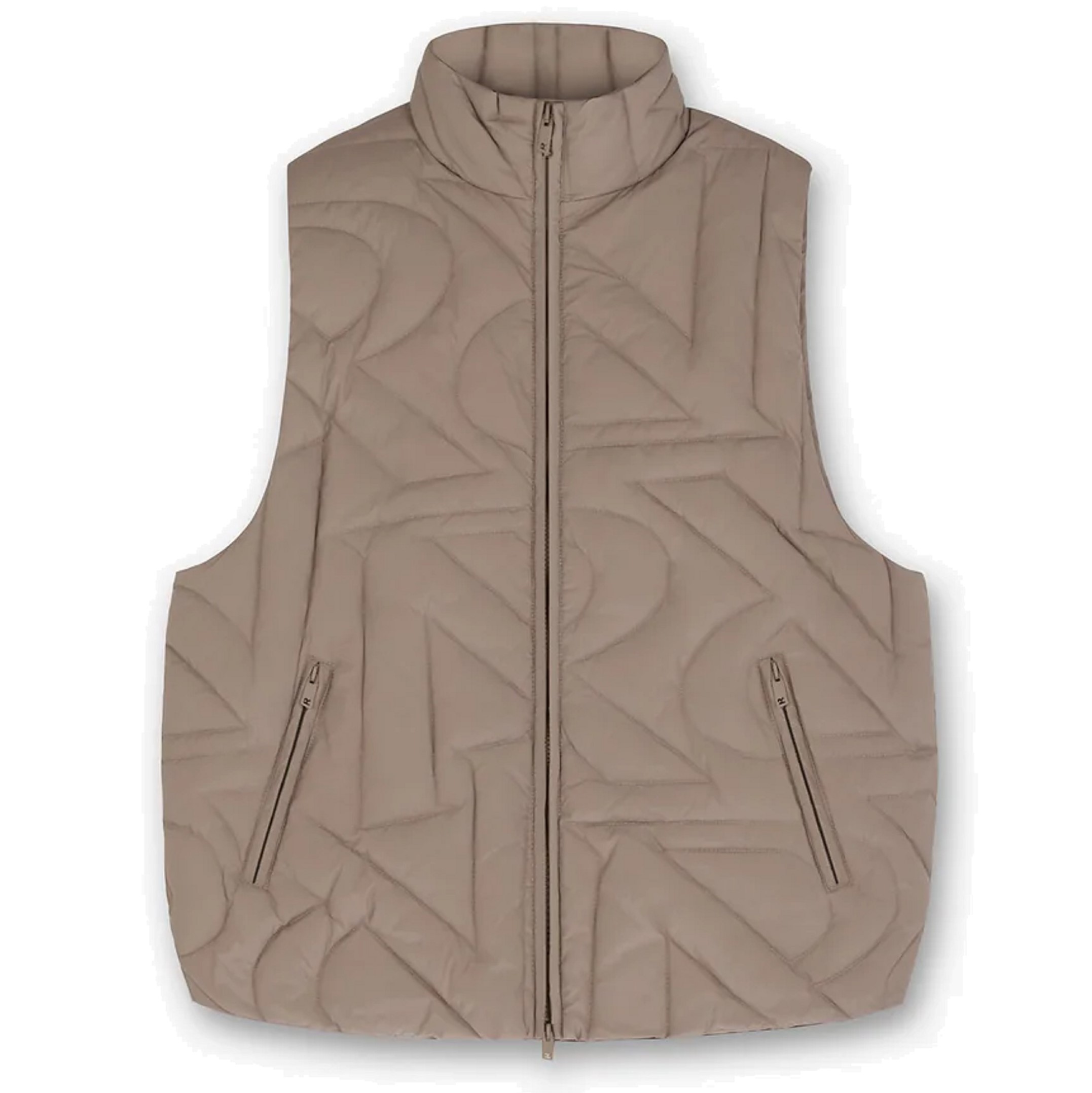 REPRESENT Initial Quilted Gilet in Mushroom M