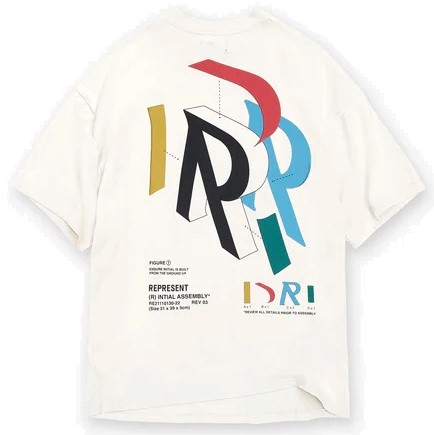 REPRESENT Initial Assembly T-Shirt in Flat White XXL